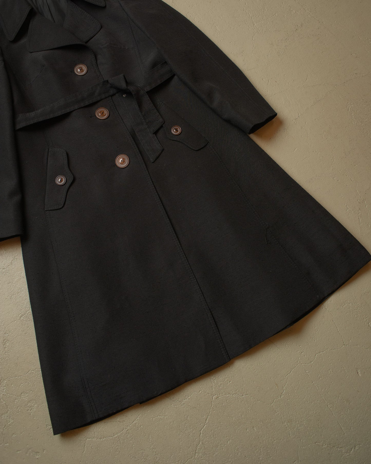 1970s Womens Trenchcoat black - M