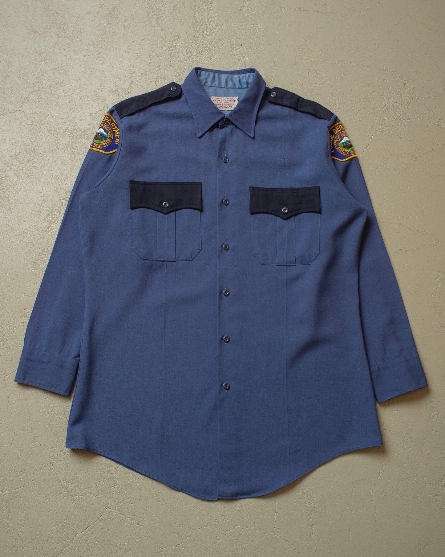1970s Vancouver Police Department Work Shirt blue - XL/XXL