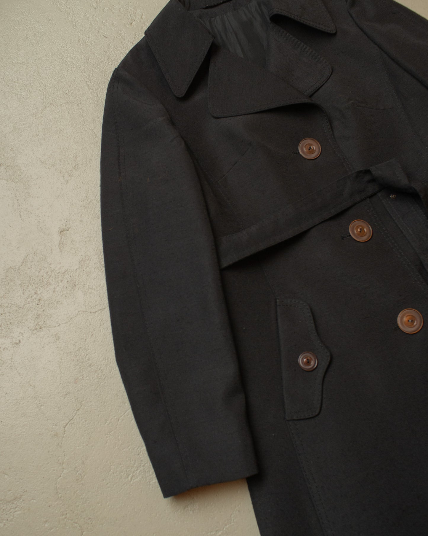 1970s Womens Trenchcoat black - M