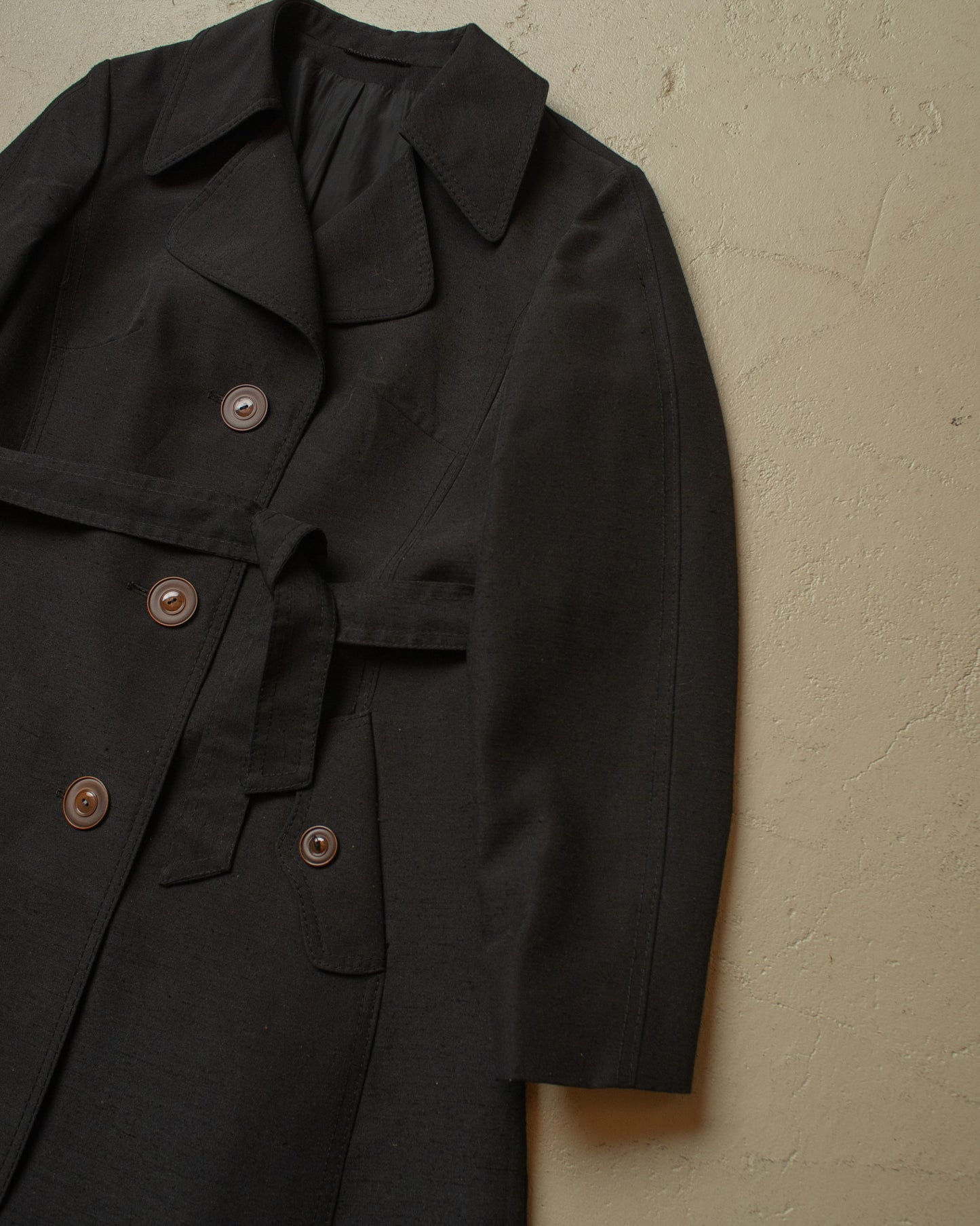 1970s Womens Trenchcoat black - M
