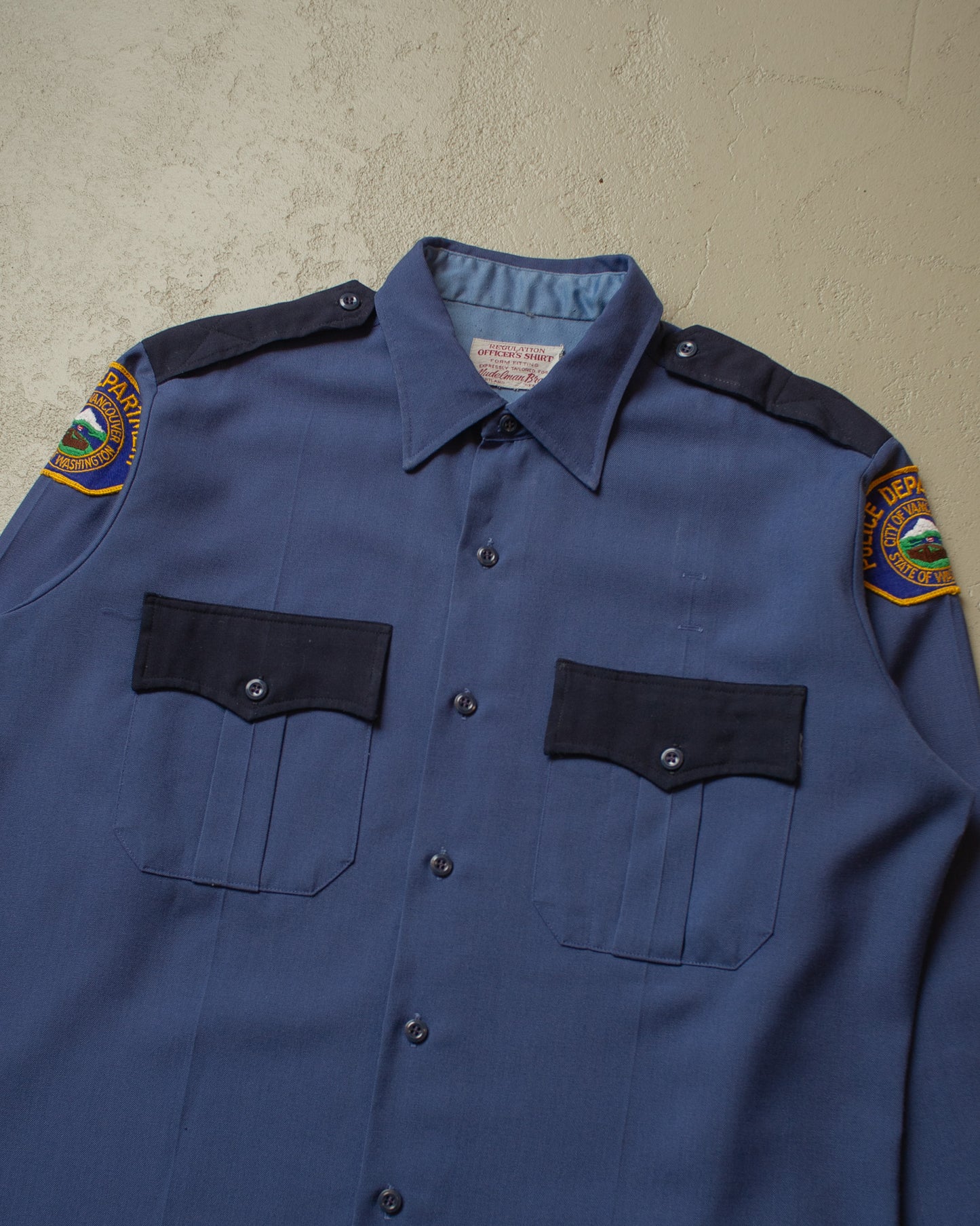 1970s Vancouver Police Department Work Shirt blue - XL/XXL