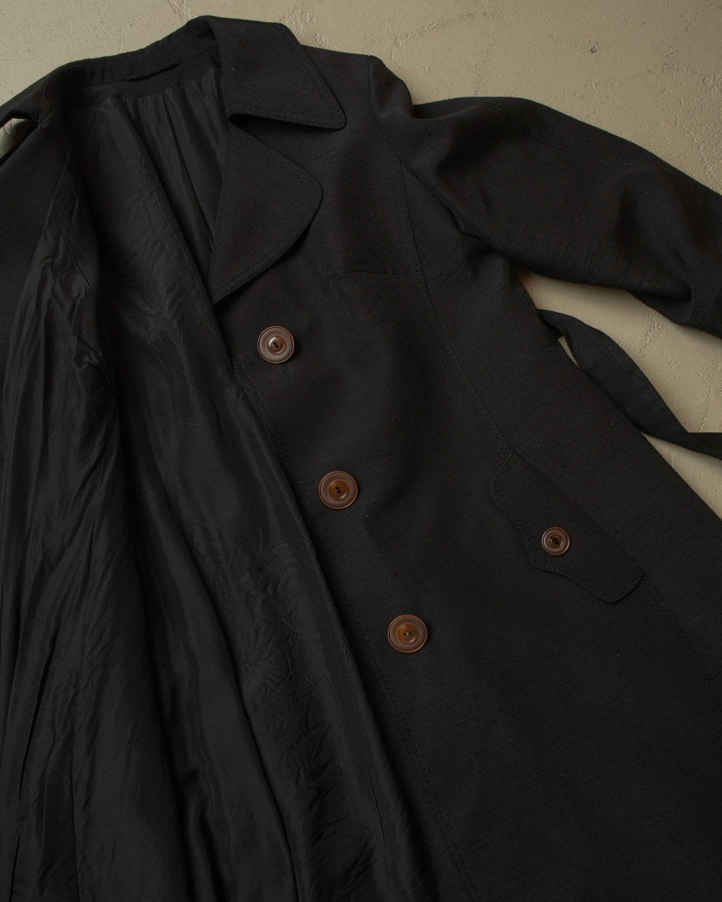 1970s Womens Trenchcoat black - M