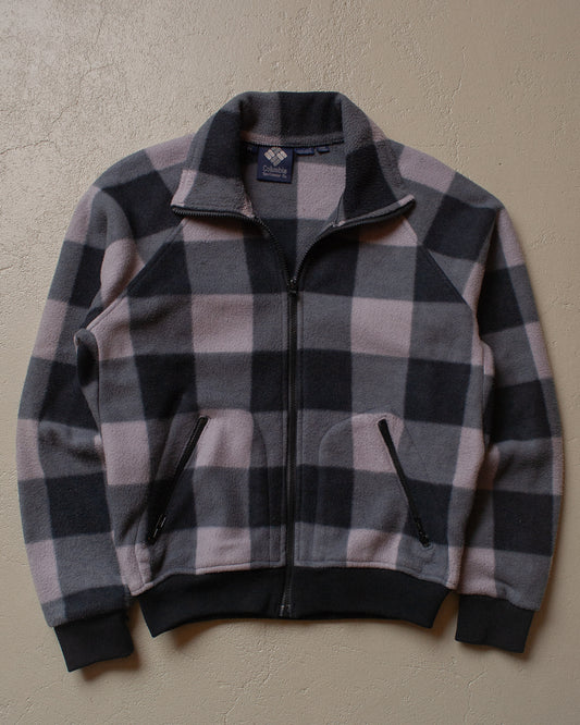 80s Columbia checkered Fleece Jacket grey - M