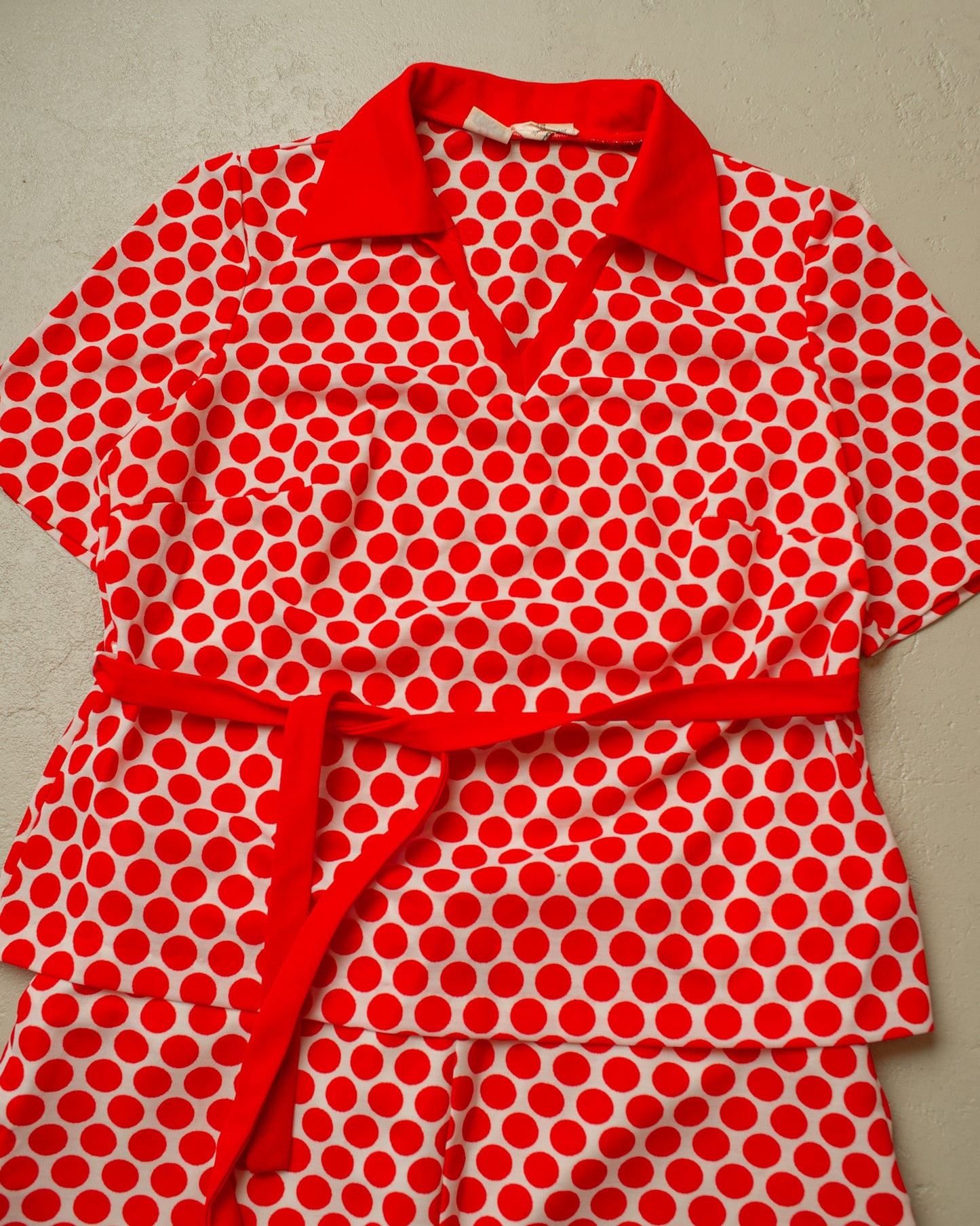 1960s German Kaufhof Polka Dot Set red - L/XL