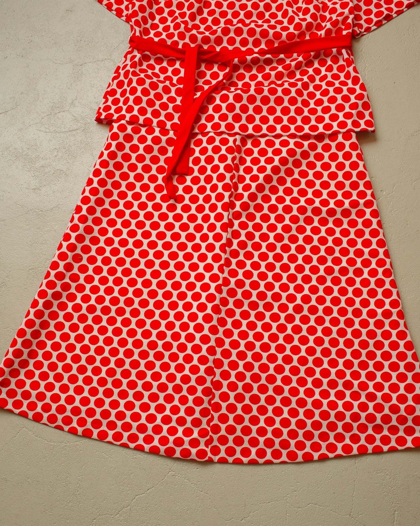 1960s German Kaufhof Polka Dot Set red - L/XL