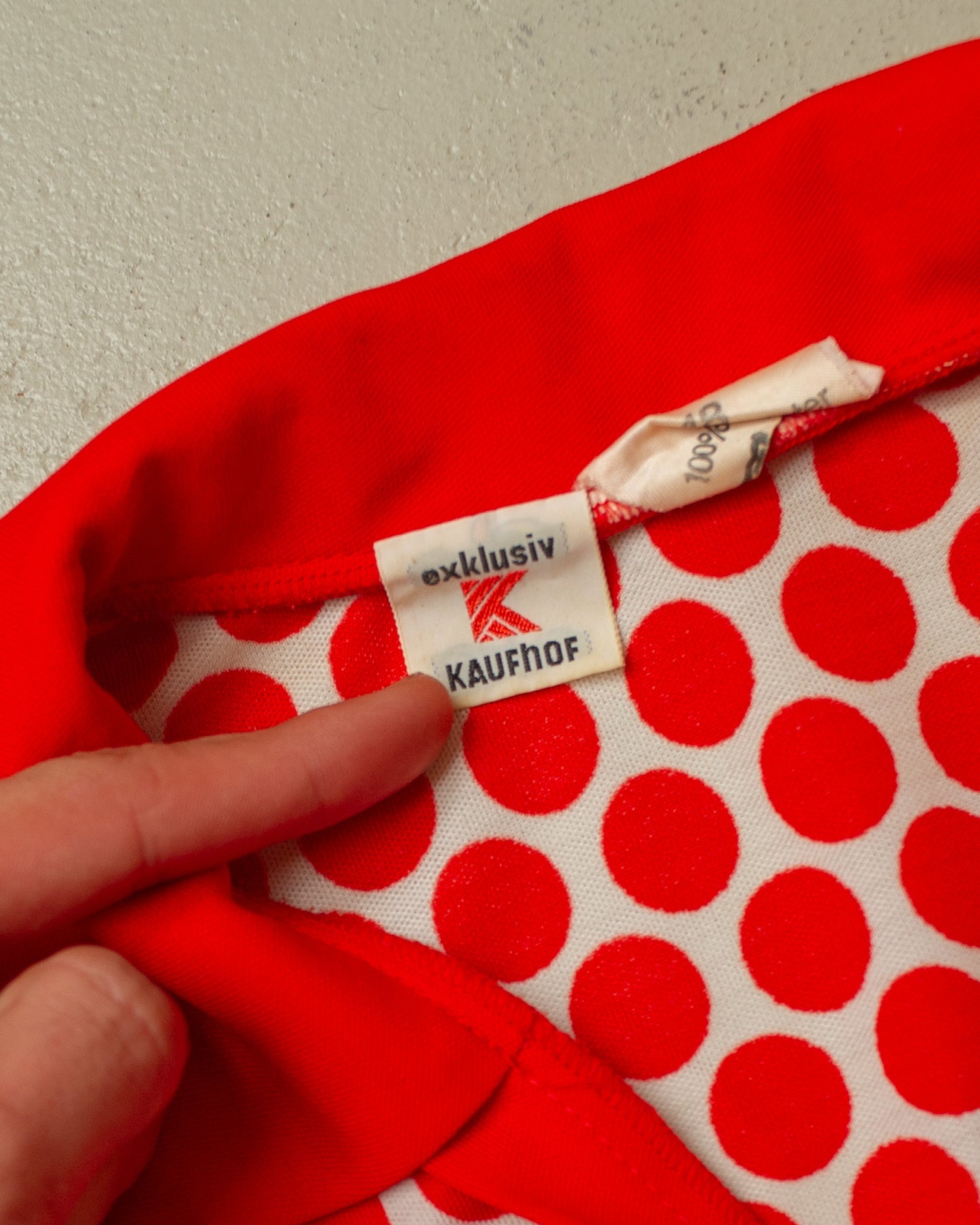 1960s German Kaufhof Polka Dot Set red - L/XL