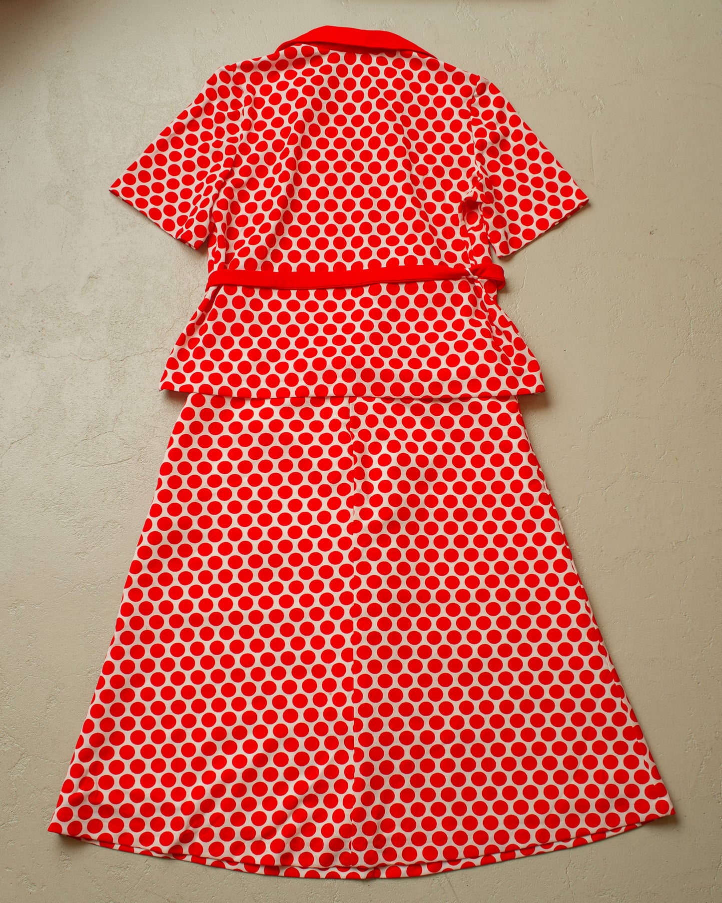 1960s German Kaufhof Polka Dot Set red - L/XL