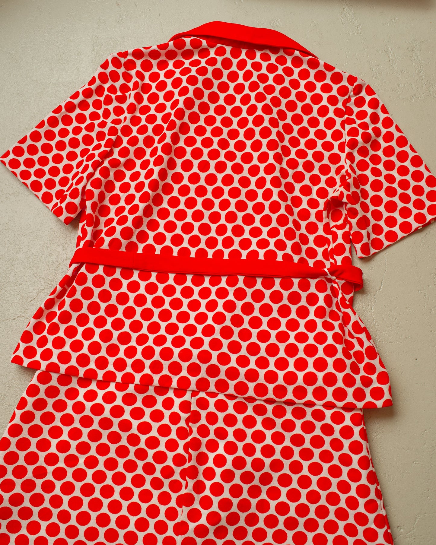 1960s German Kaufhof Polka Dot Set red - L/XL