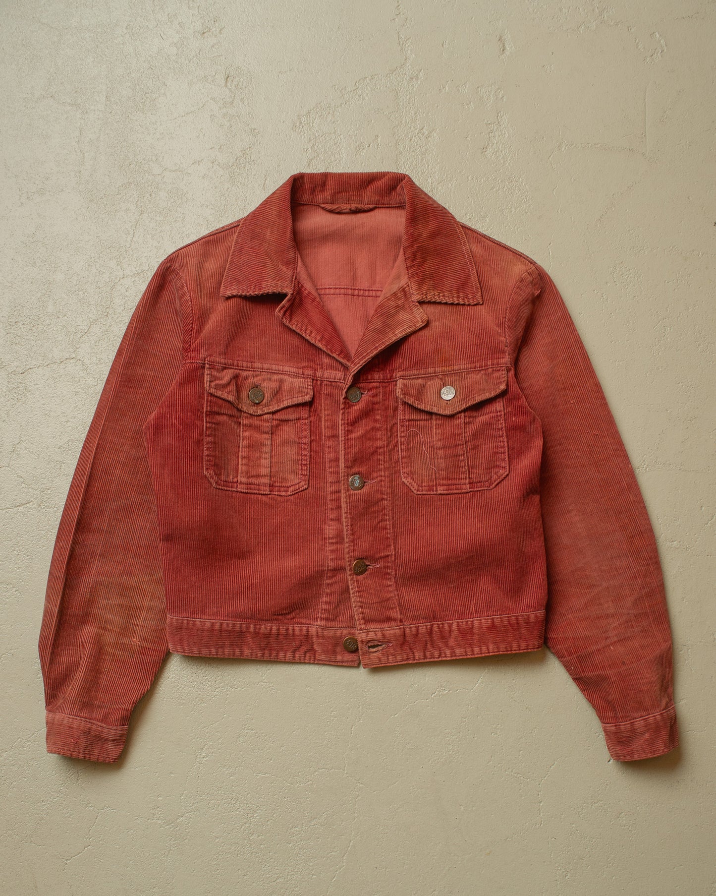 1970s Faded Belgian Corduroy Jacket burgundy - S/M