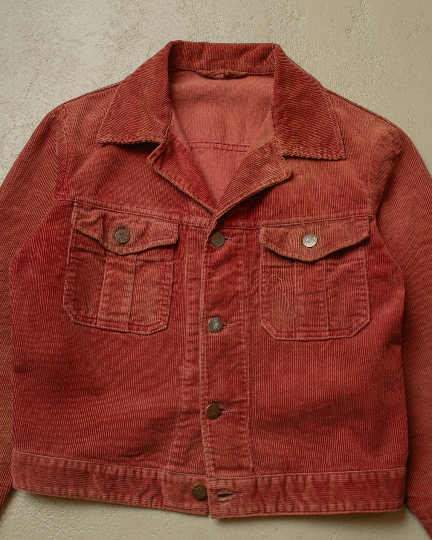 1970s Faded Belgian Corduroy Jacket burgundy - S/M