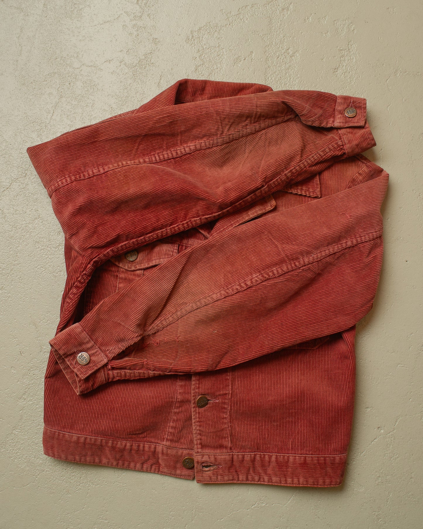 1970s Faded Belgian Corduroy Jacket burgundy - S/M