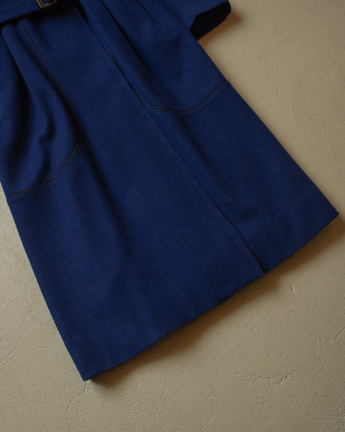 1950s Womens German Wool Long Coat navyblue - S