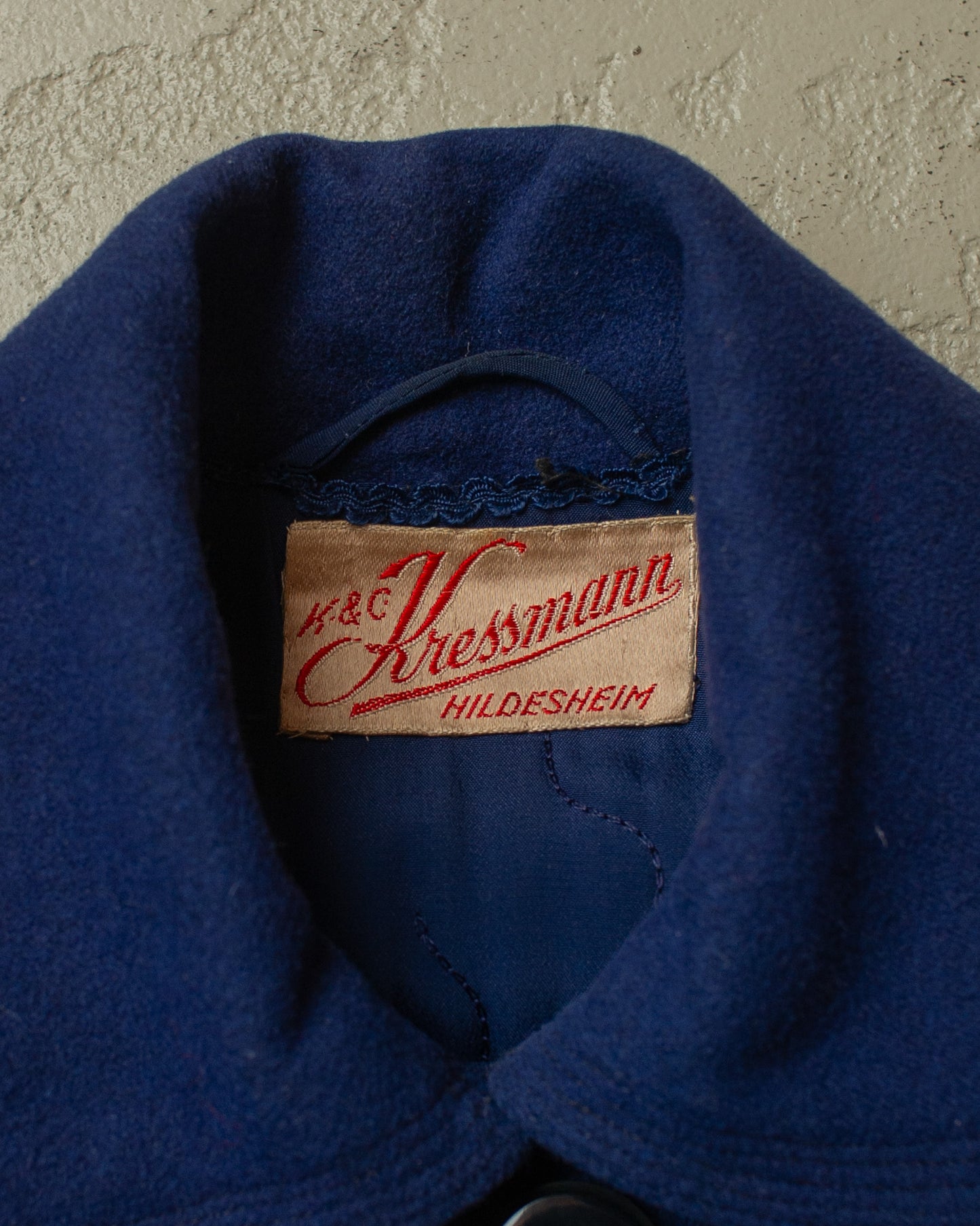 1950s Womens German Wool Long Coat navyblue - S