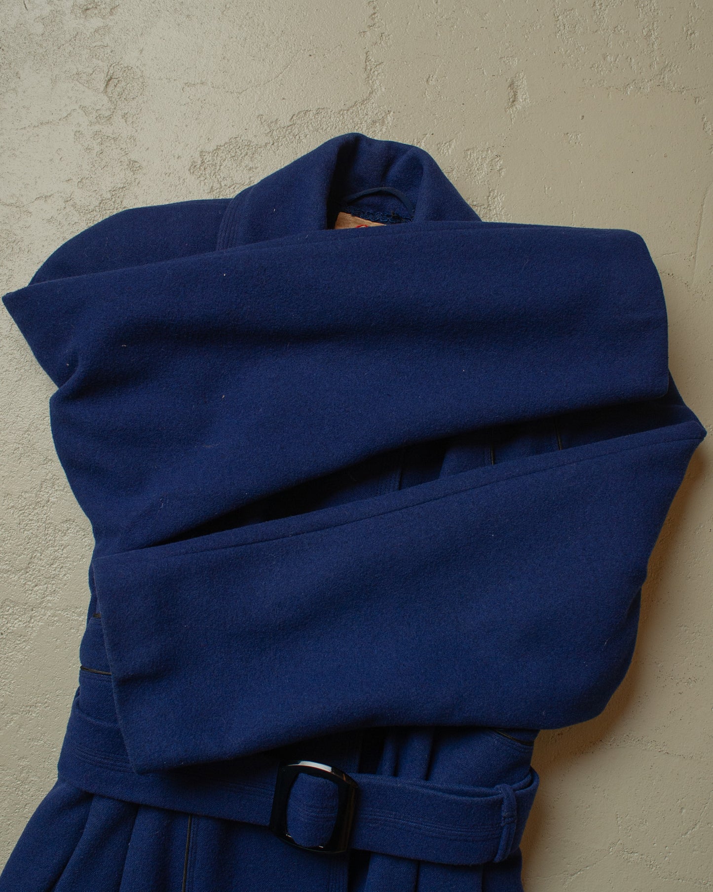 1950s Womens German Wool Long Coat navyblue - S