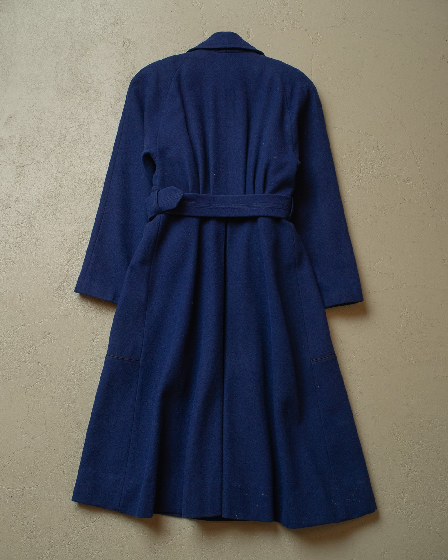 1950s Womens German Wool Long Coat navyblue - S