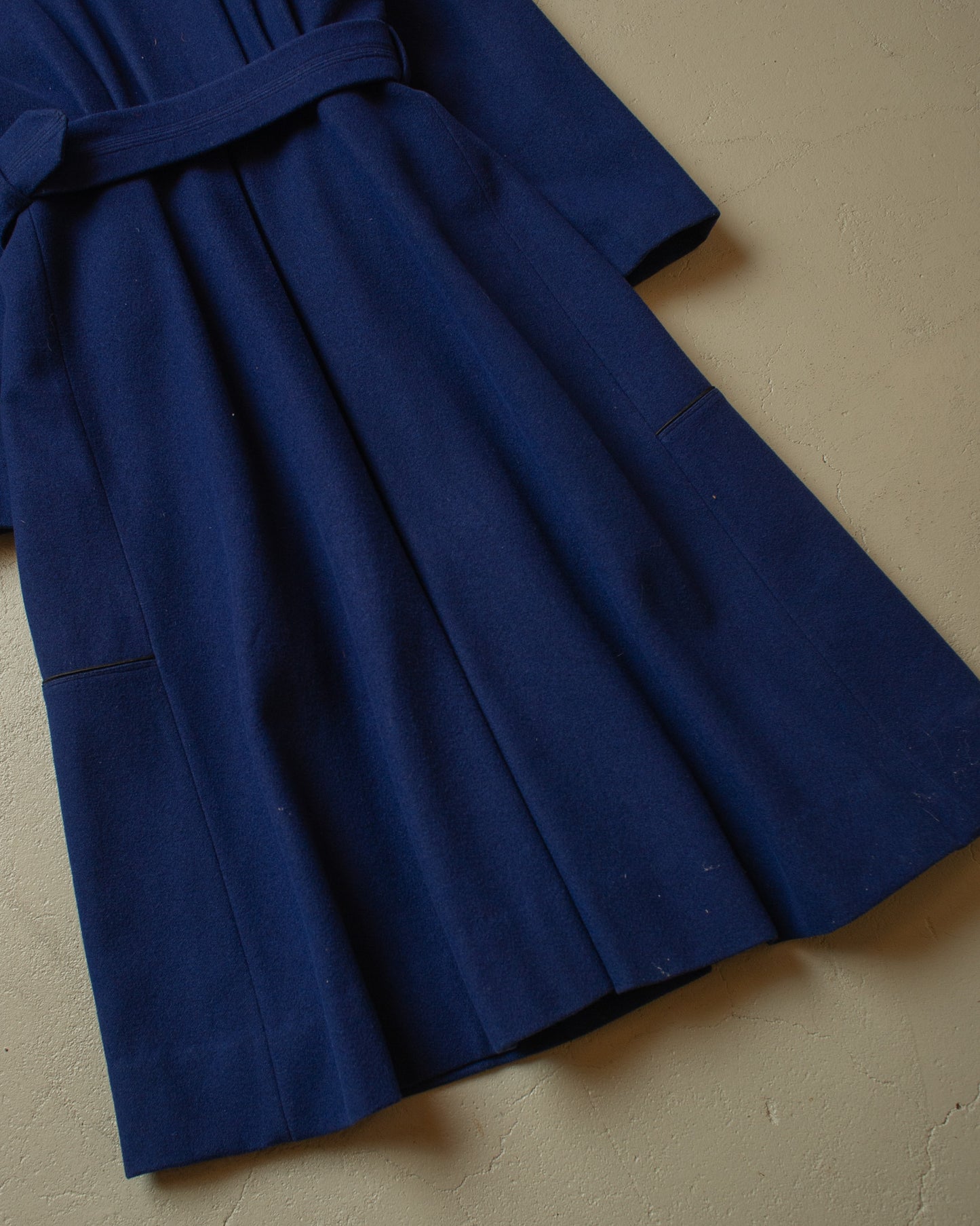 1950s Womens German Wool Long Coat navyblue - S