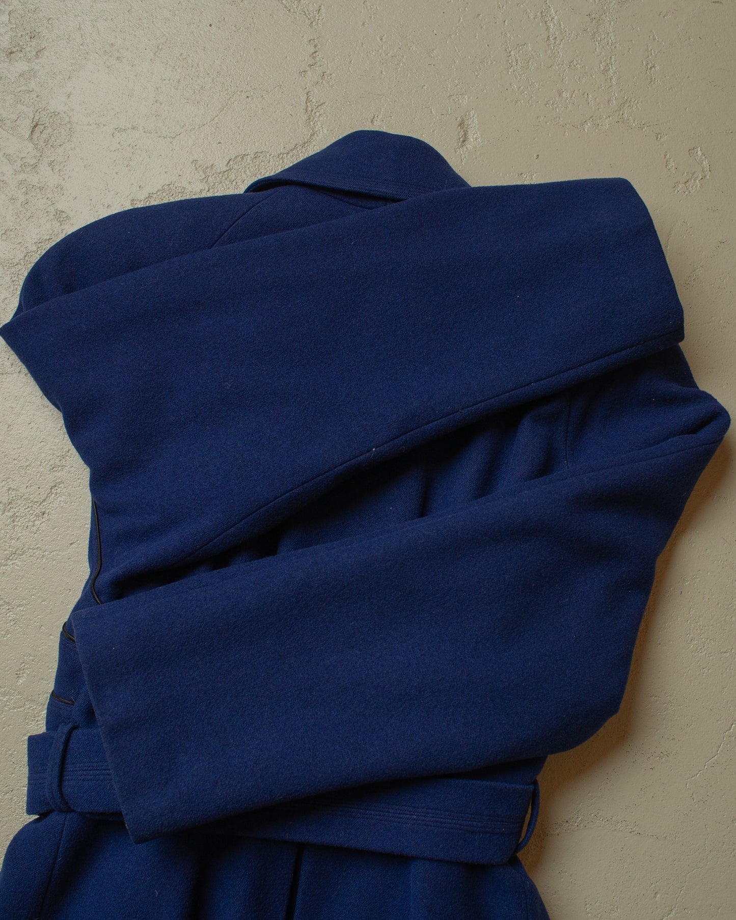 1950s Womens German Wool Long Coat navyblue - S