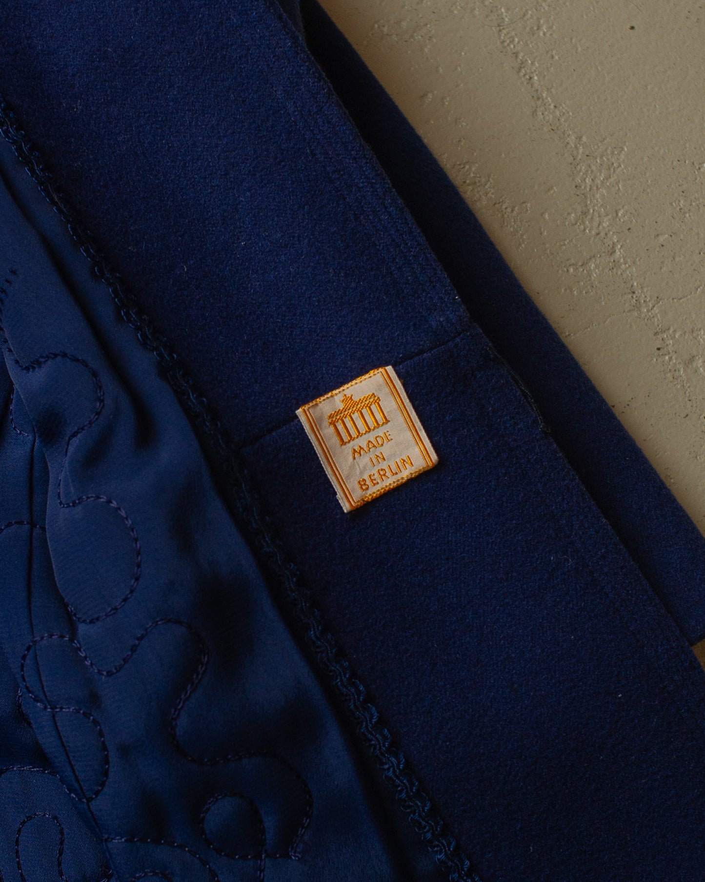 1950s Womens German Wool Long Coat navyblue - S