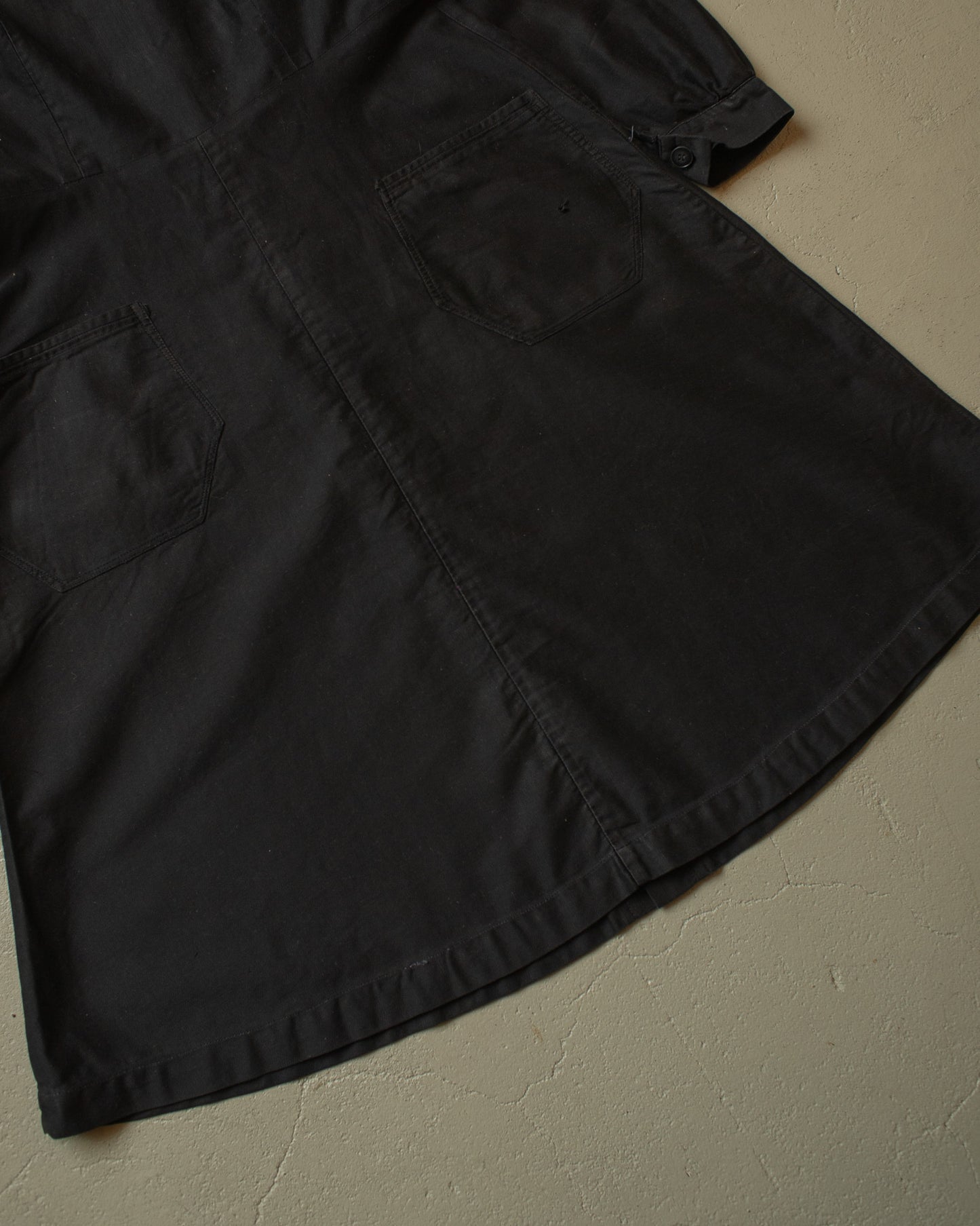 1920s/30s Womens French Homemade Work Dress black - S/M