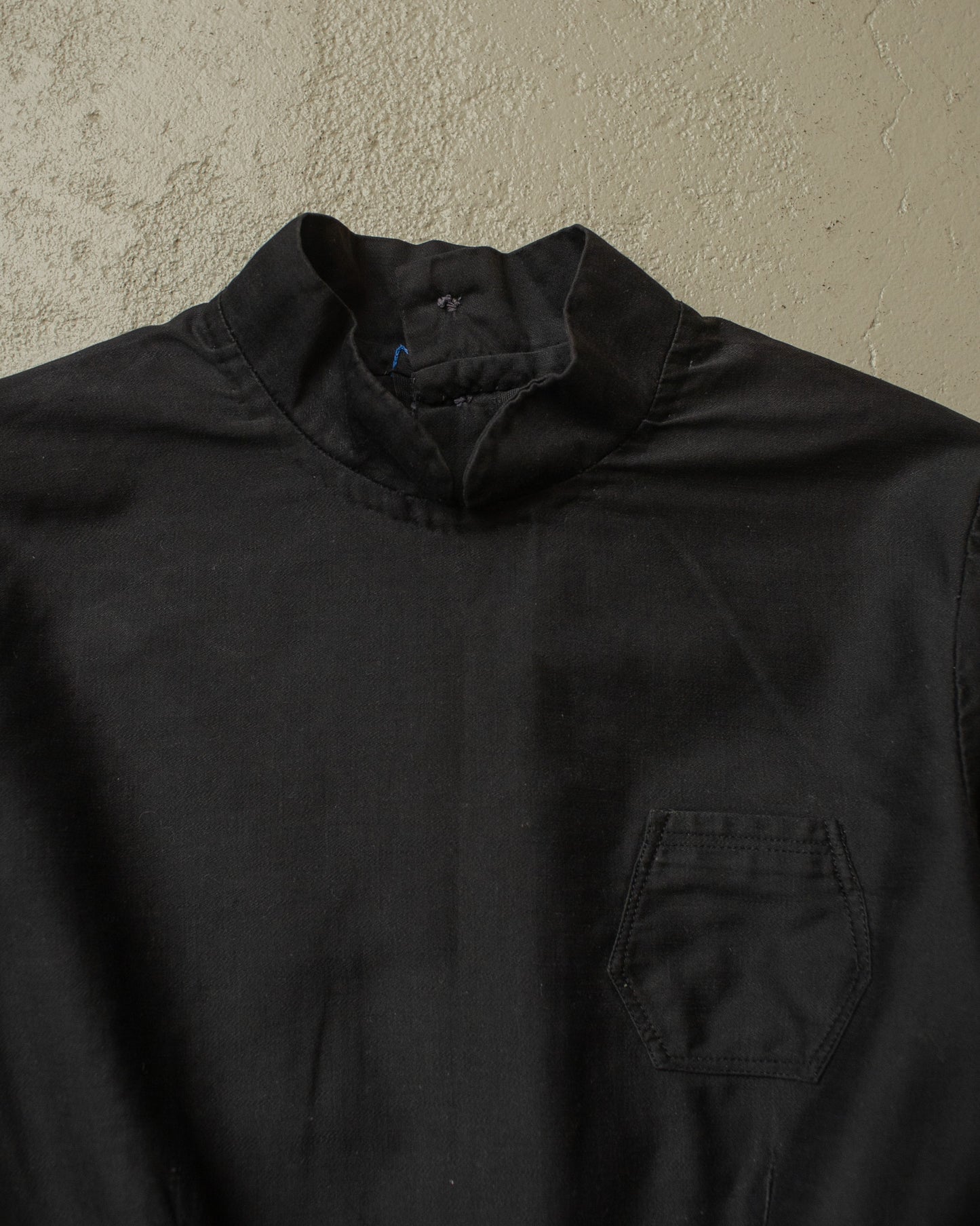 1920s/30s Womens French Homemade Work Dress black - S/M