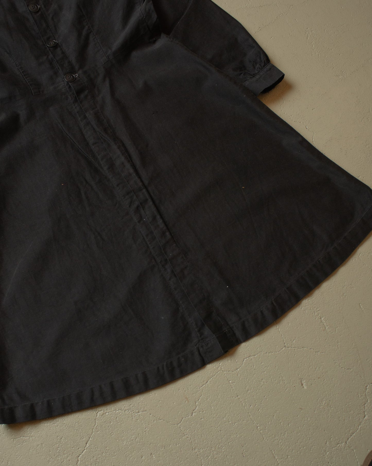 1920s/30s Womens French Homemade Work Dress black - S/M