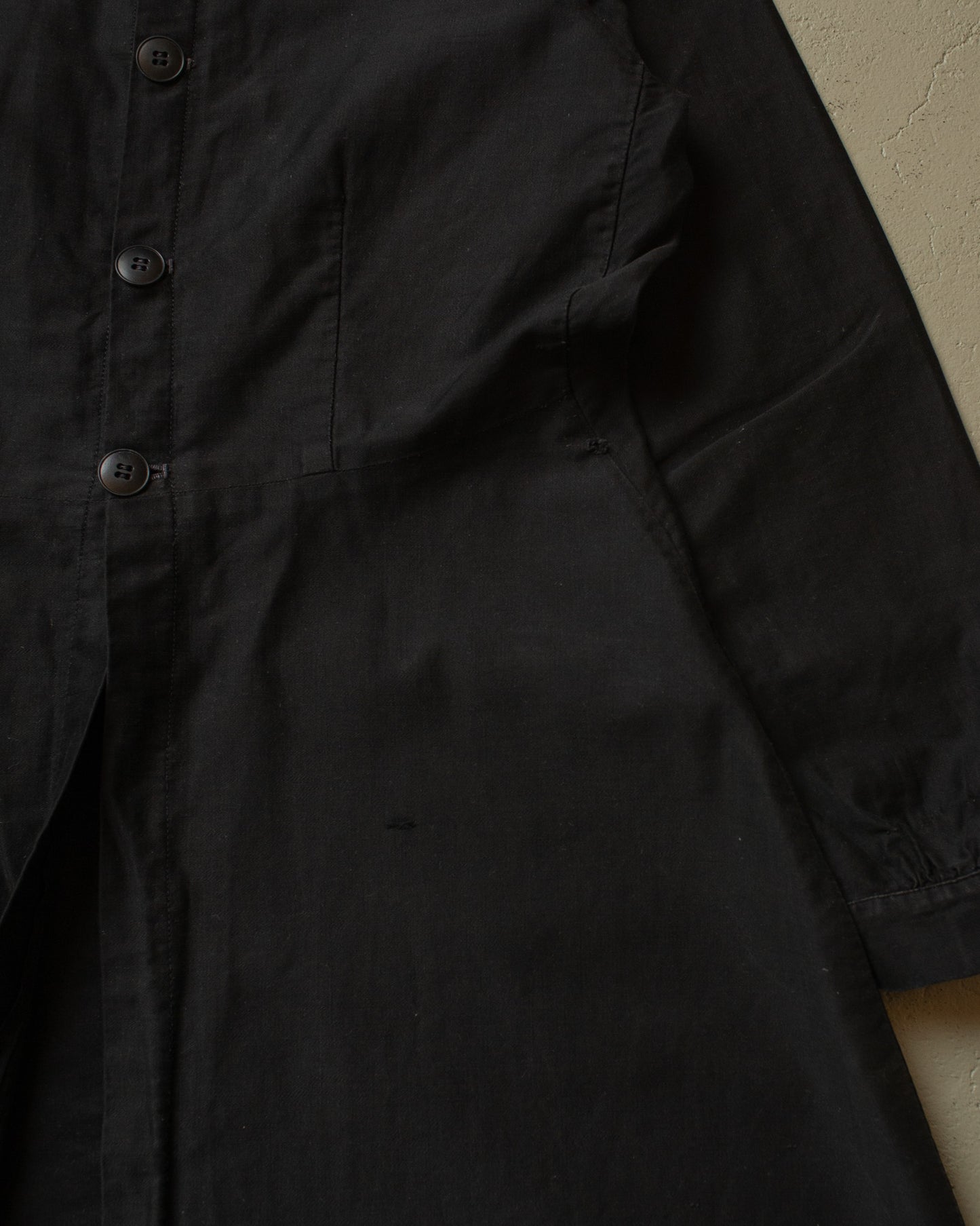 1920s/30s Womens French Homemade Work Dress black - S/M