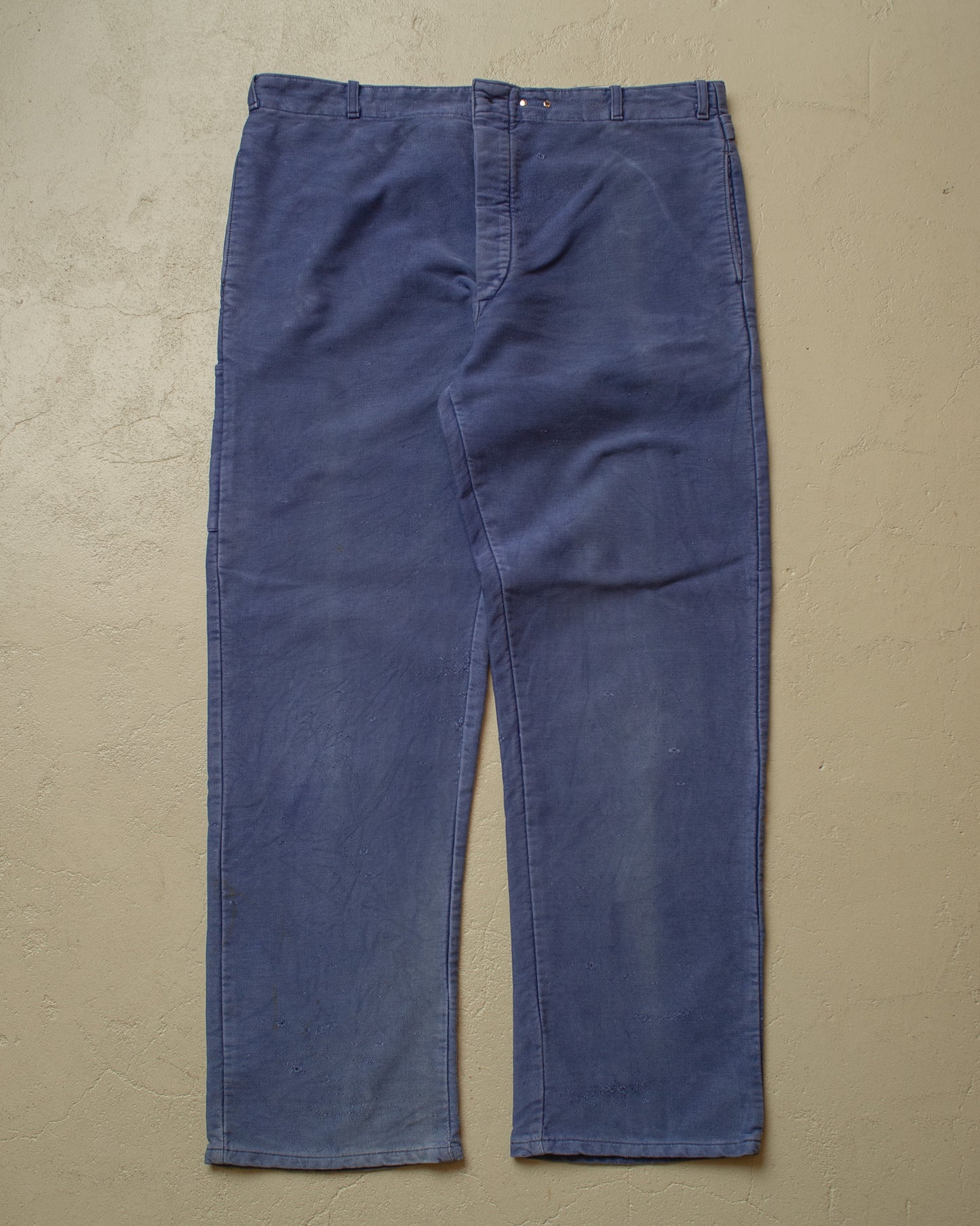 1960s/70s German Moleskin Workwear Pants blue - W38,5 L31