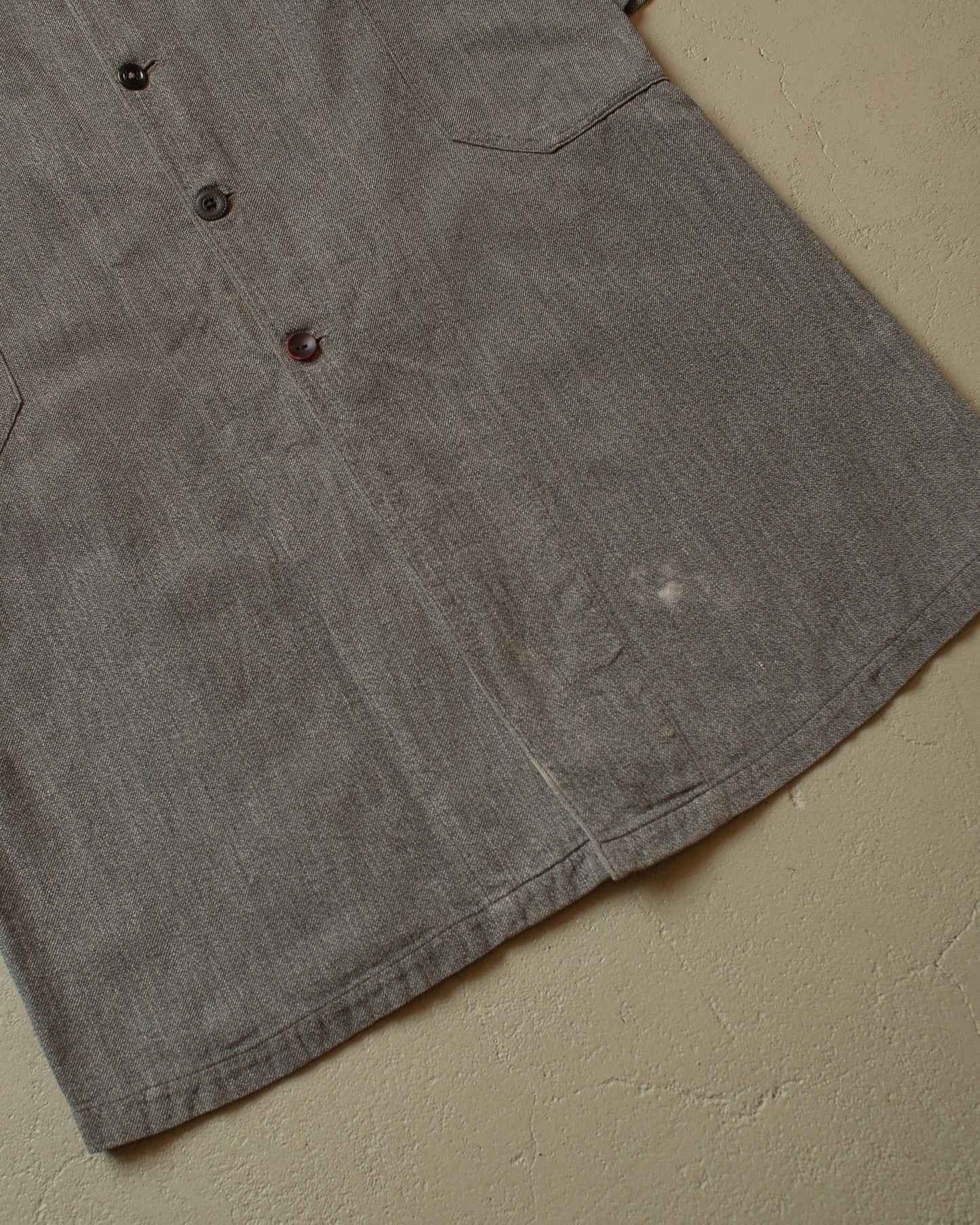 1930s/40s French Salt&Pepper Work Coat grey - M/L