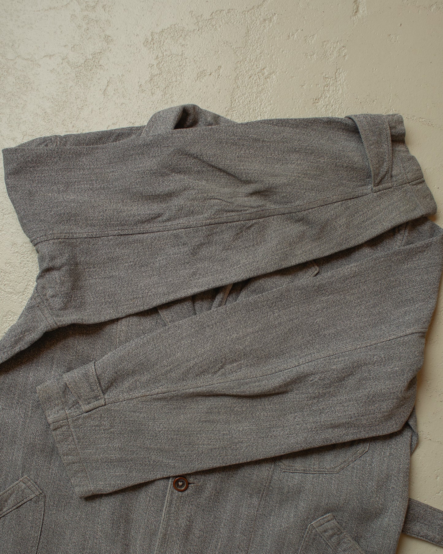 1930s/40s French Salt&Pepper Work Coat grey - M/L