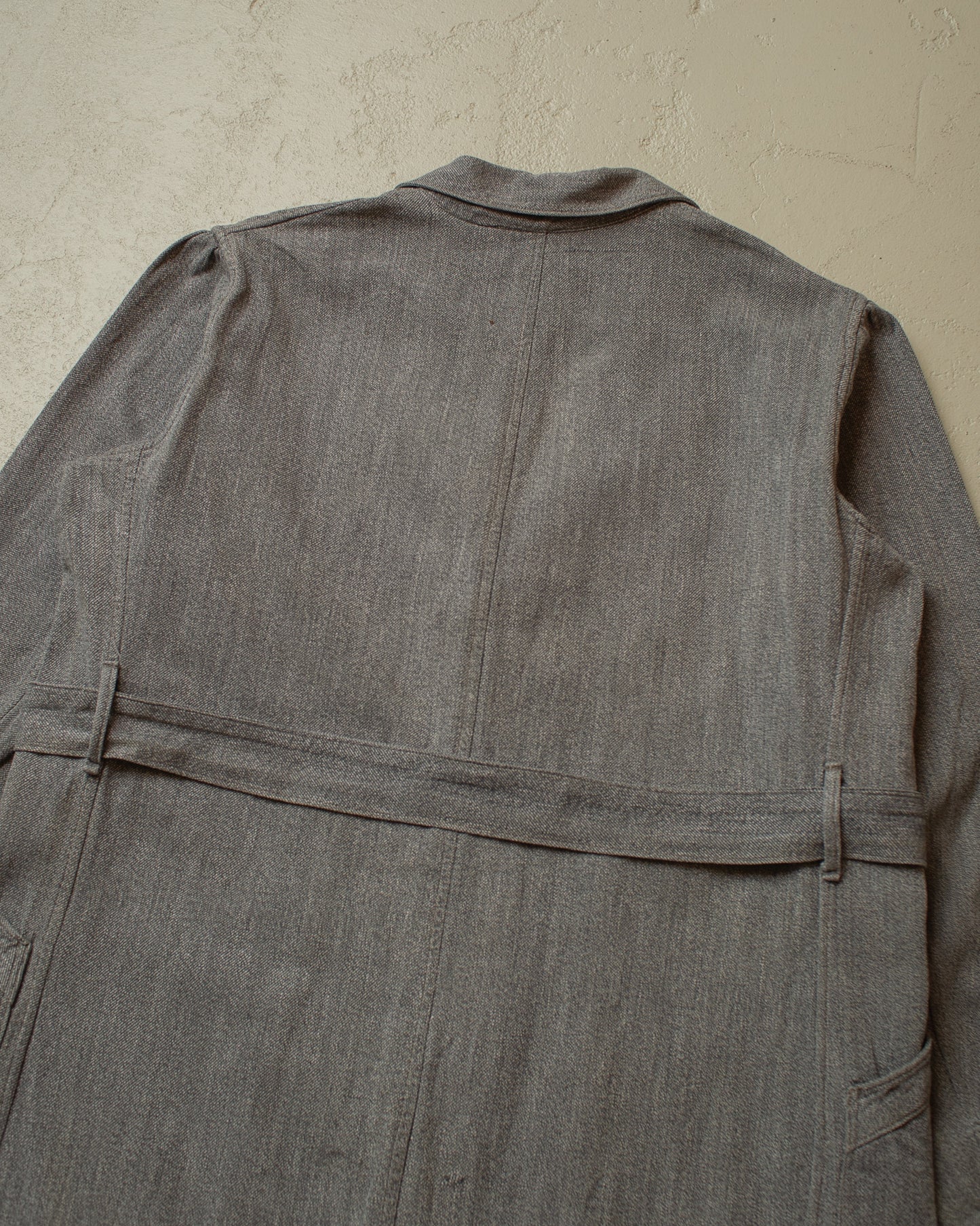 1930s/40s French Salt&Pepper Work Coat grey - M/L