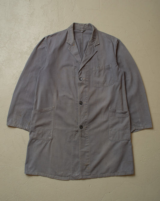 1970s Half Belted Work Coat grey - L/XL