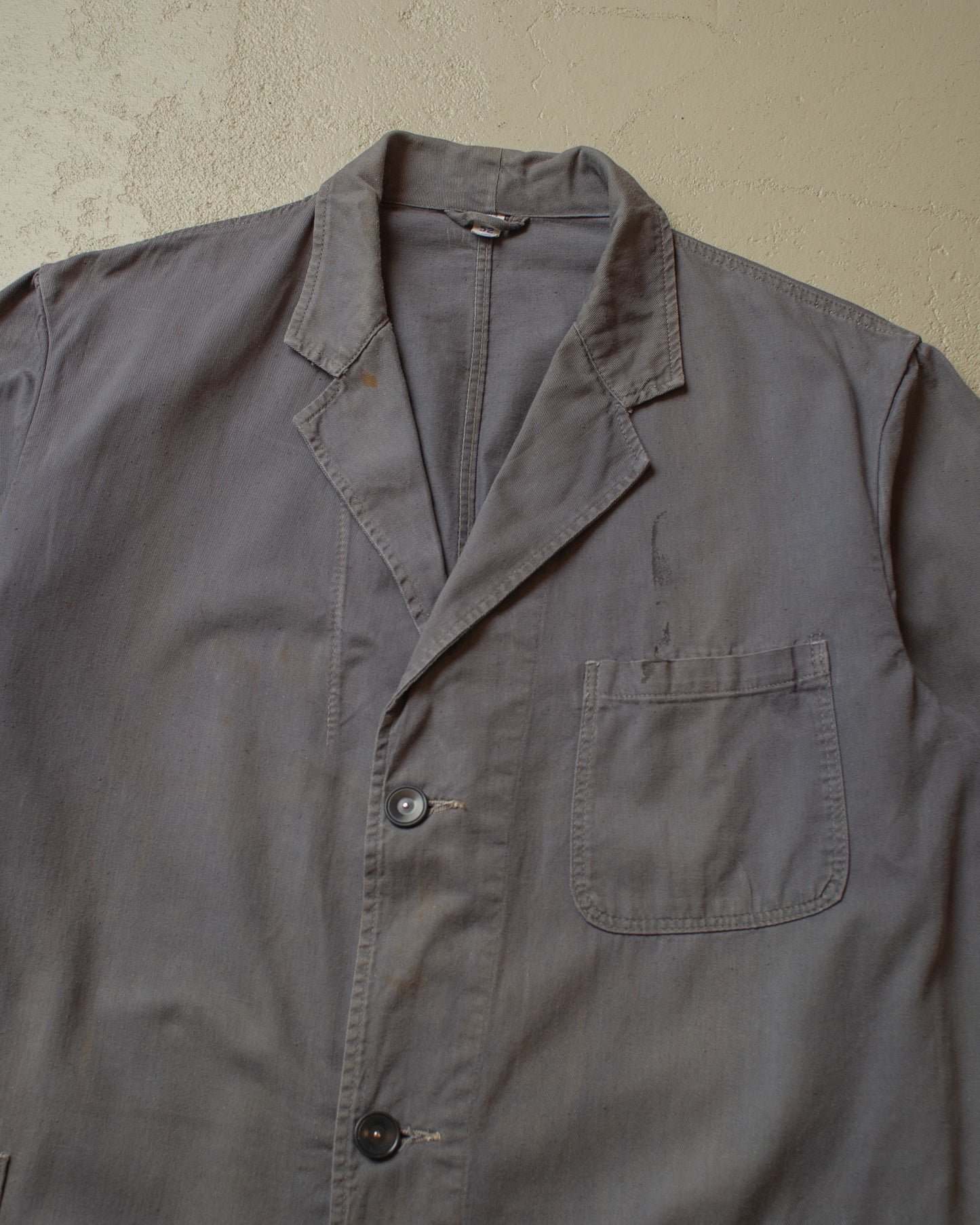 1970s Half Belted Work Coat grey - L/XL
