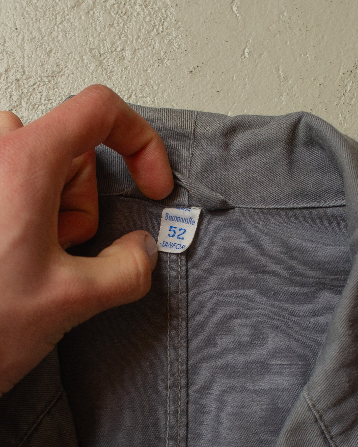 1970s Half Belted Work Coat grey - L/XL