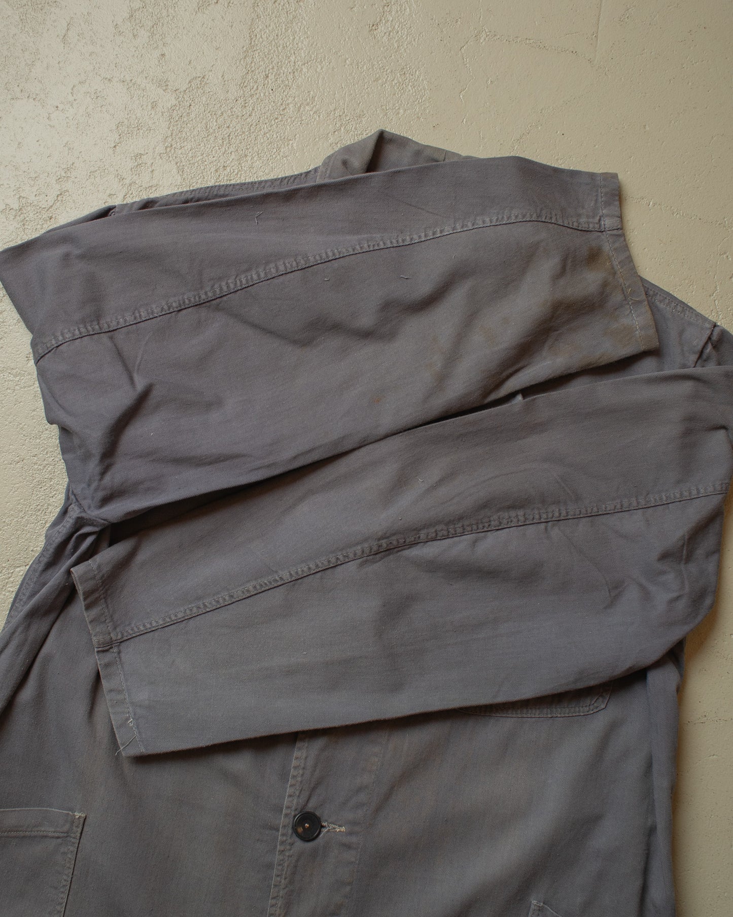 1970s Half Belted Work Coat grey - L/XL