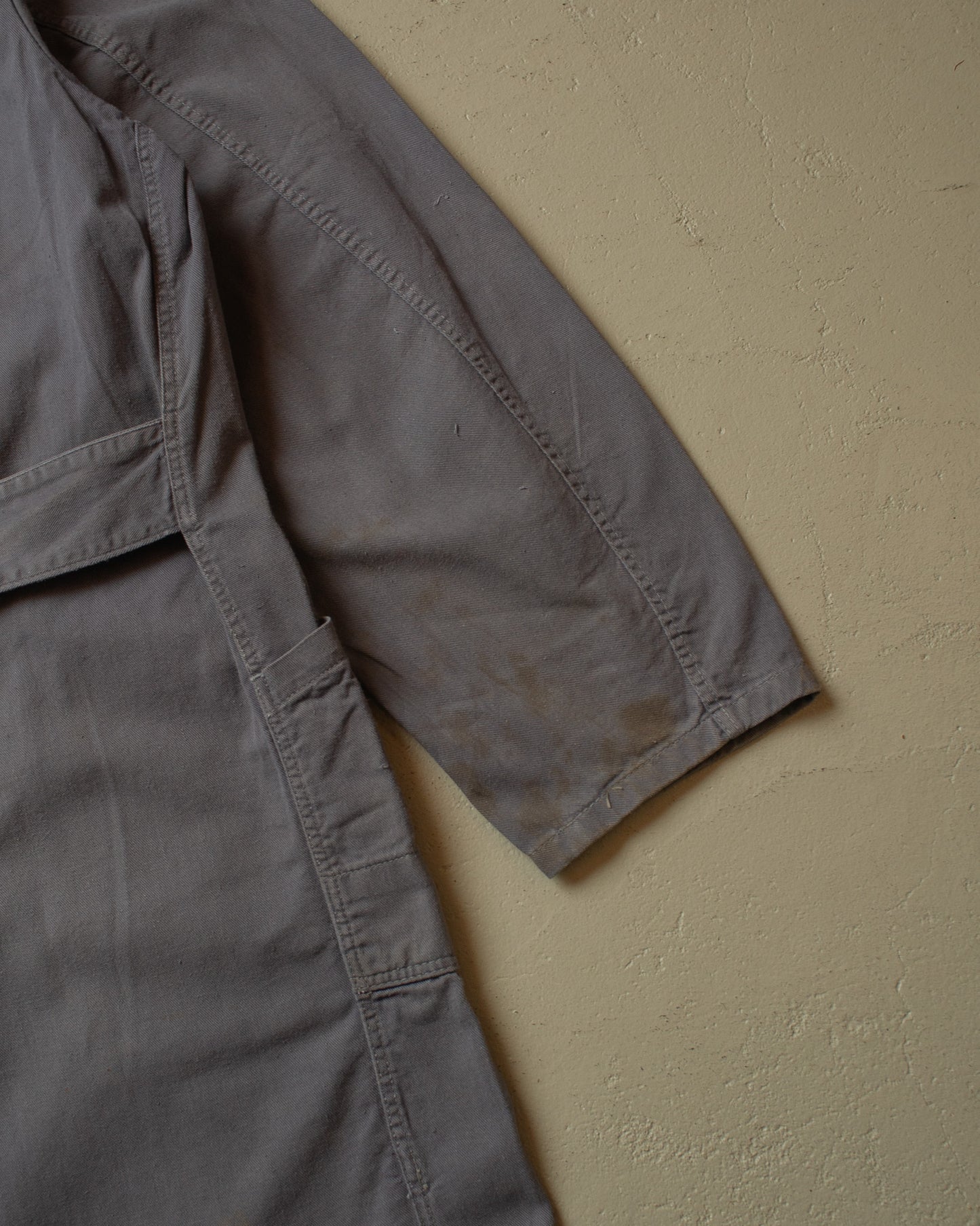 1970s Half Belted Work Coat grey - L/XL