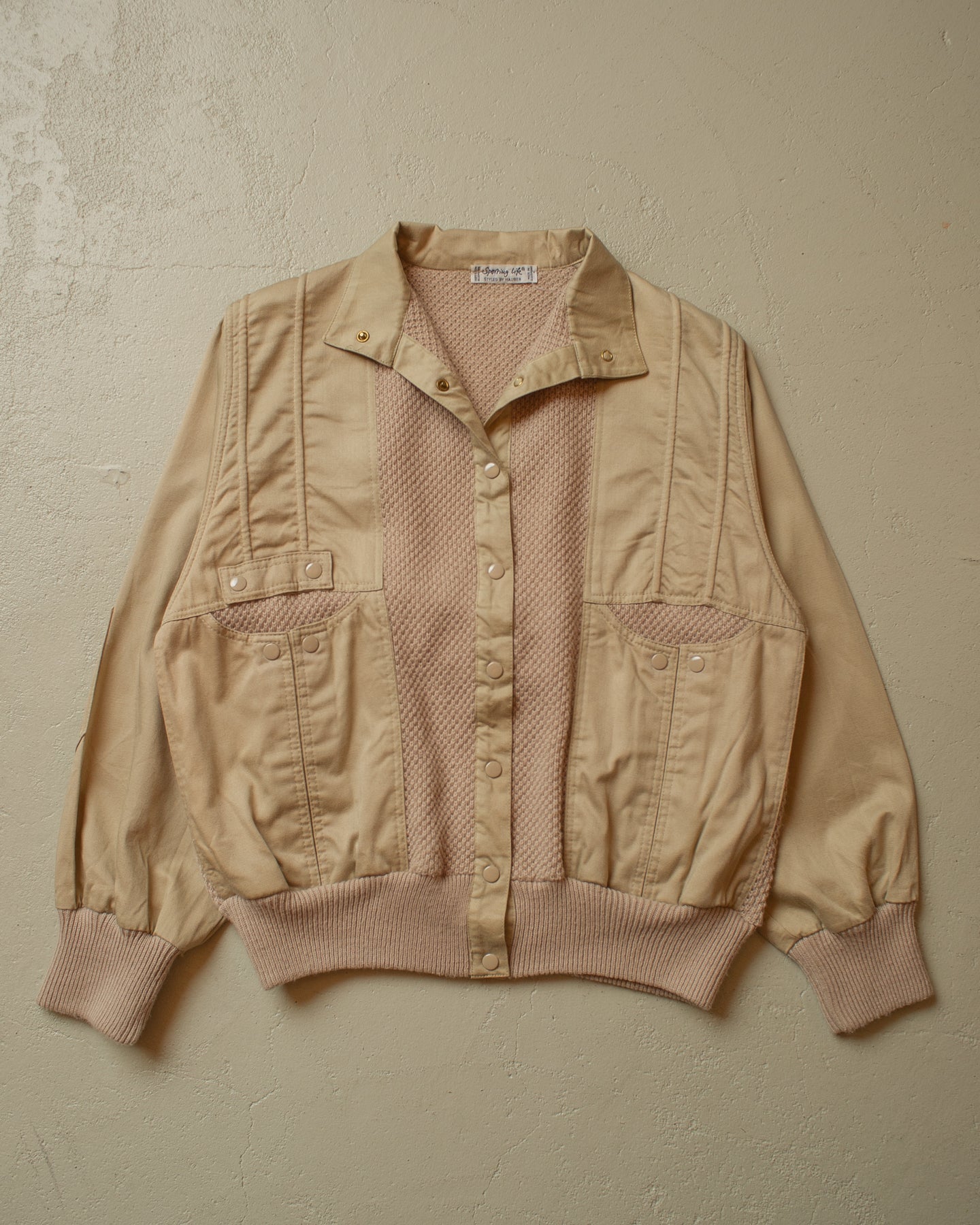 1980s Button Up Knit Jacket beige - M