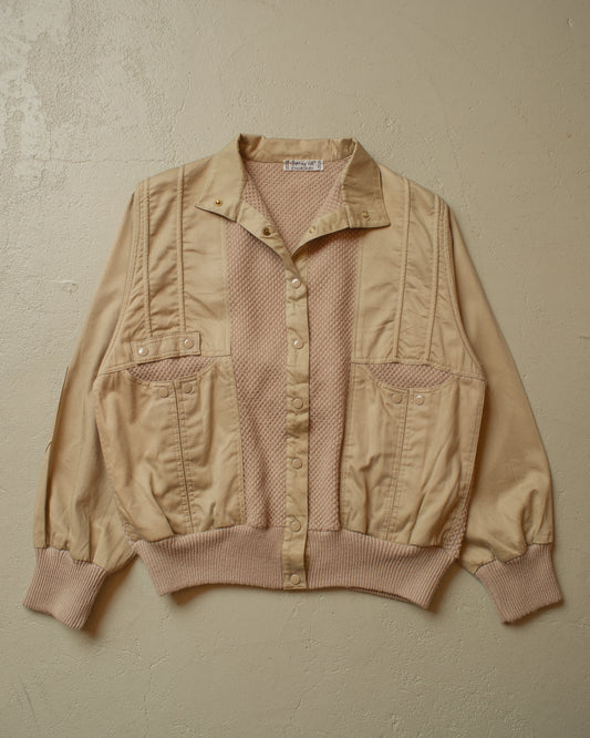 1980s Button Up Knit Jacket beige - M