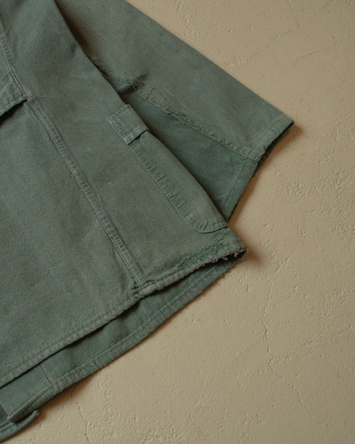 1950s/60s repaired German Half Belted Work Jacket green - L