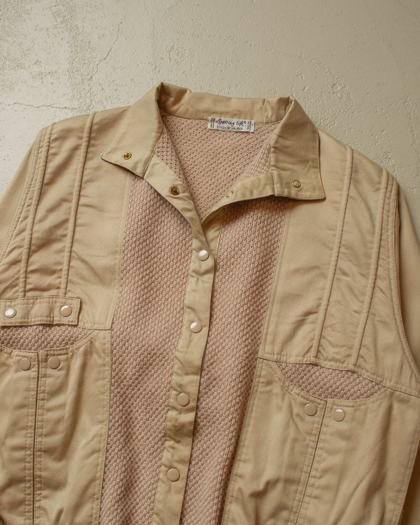 1980s Button Up Knit Jacket beige - M