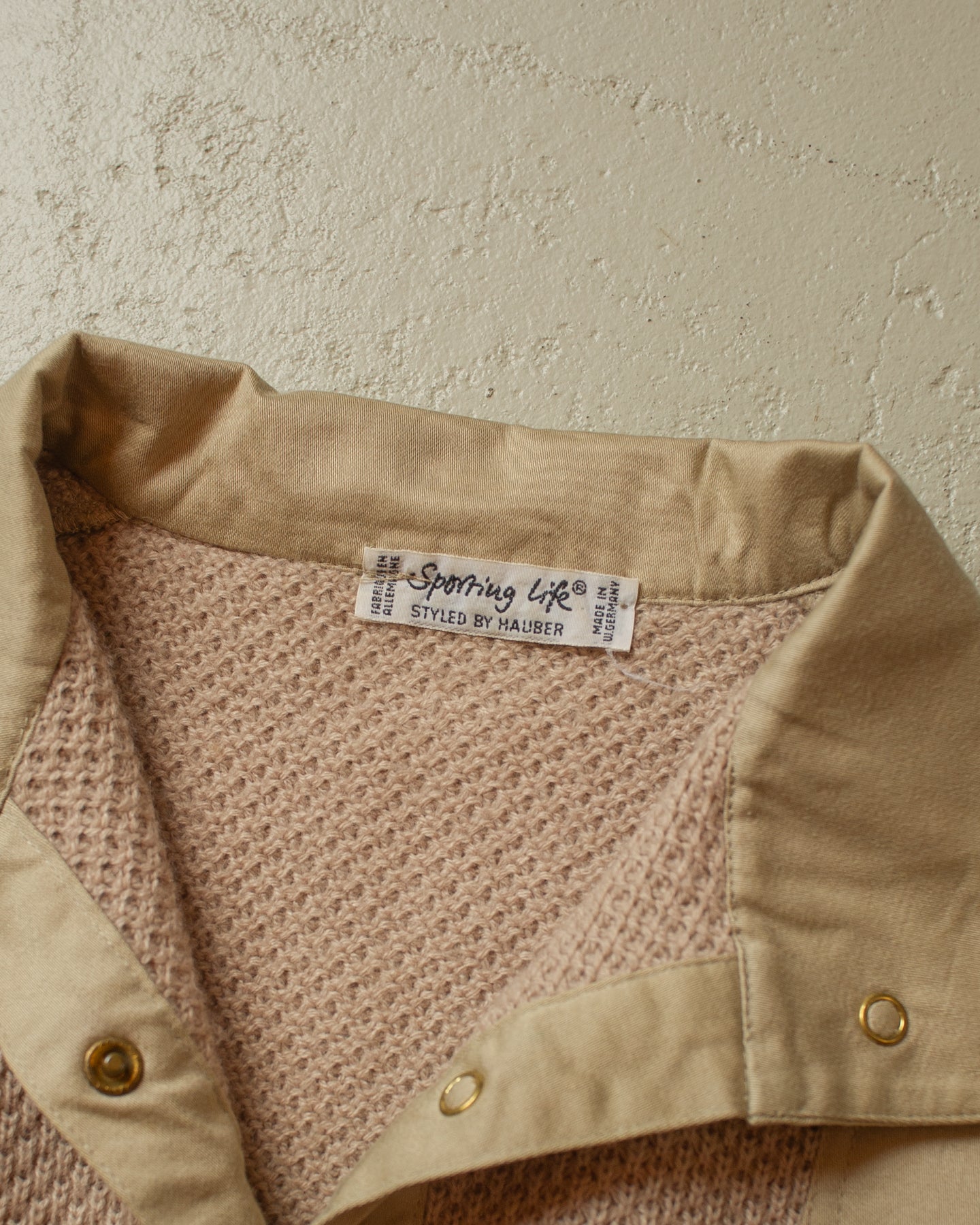 1980s Button Up Knit Jacket beige - M