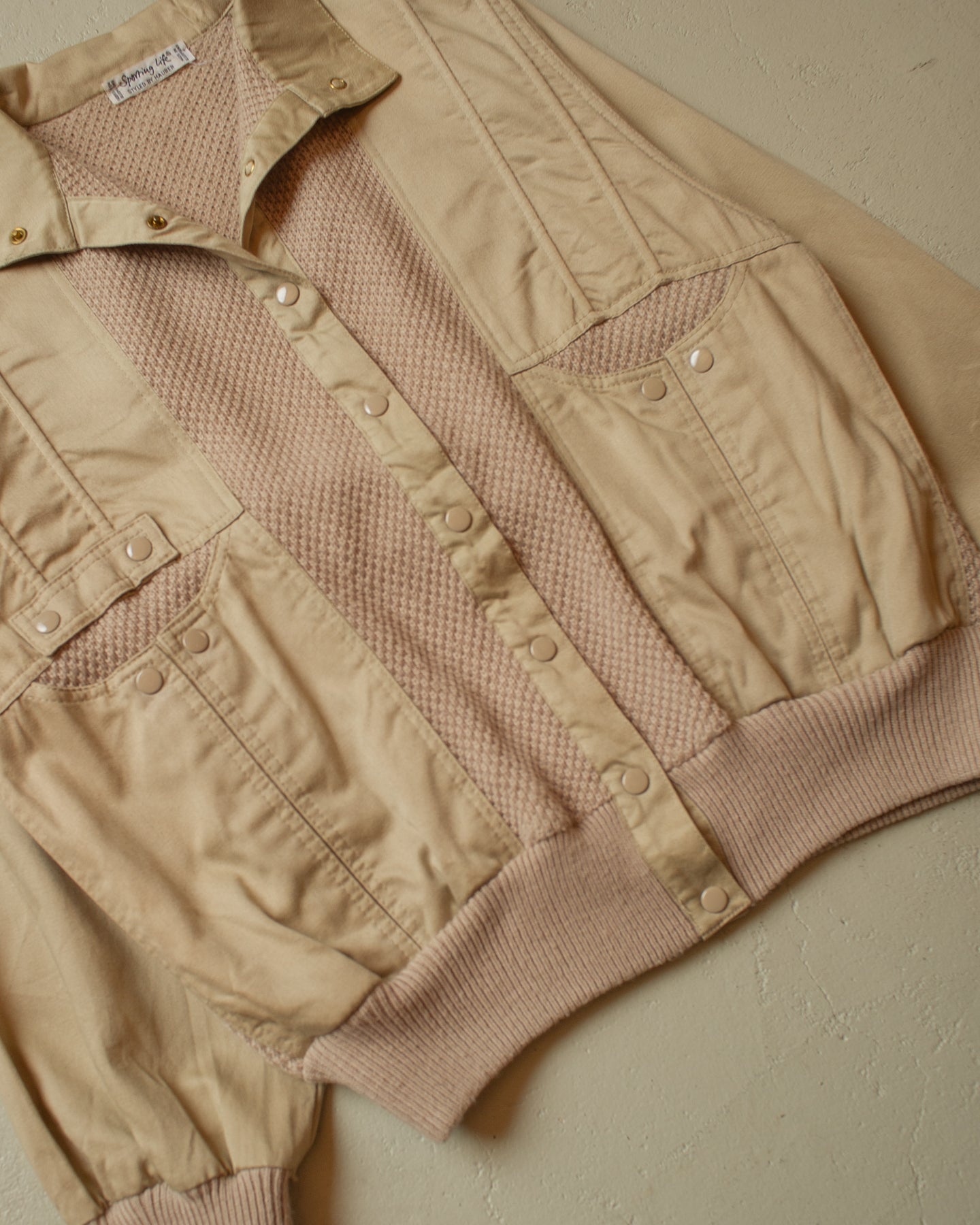 1980s Button Up Knit Jacket beige - M