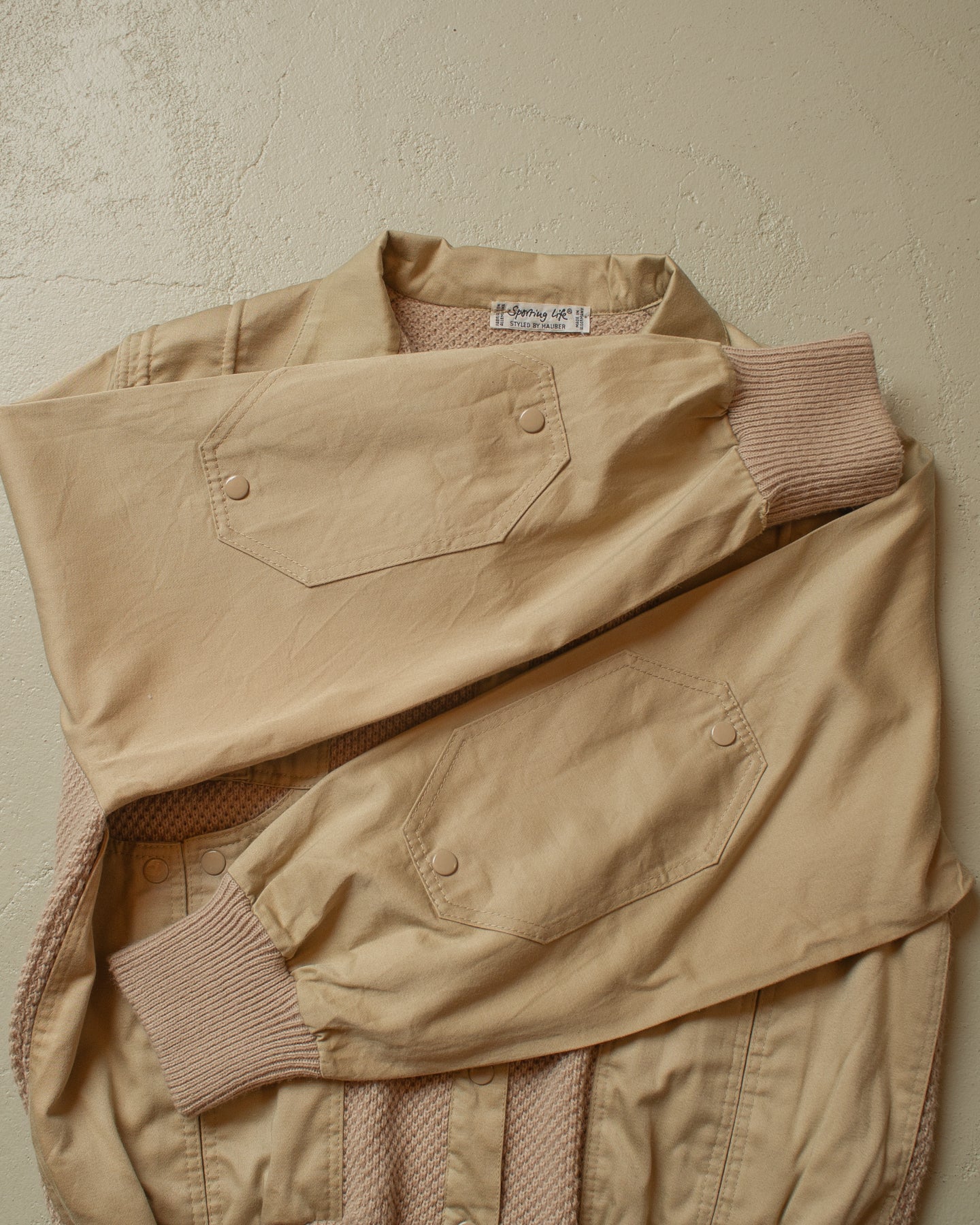 1980s Button Up Knit Jacket beige - M