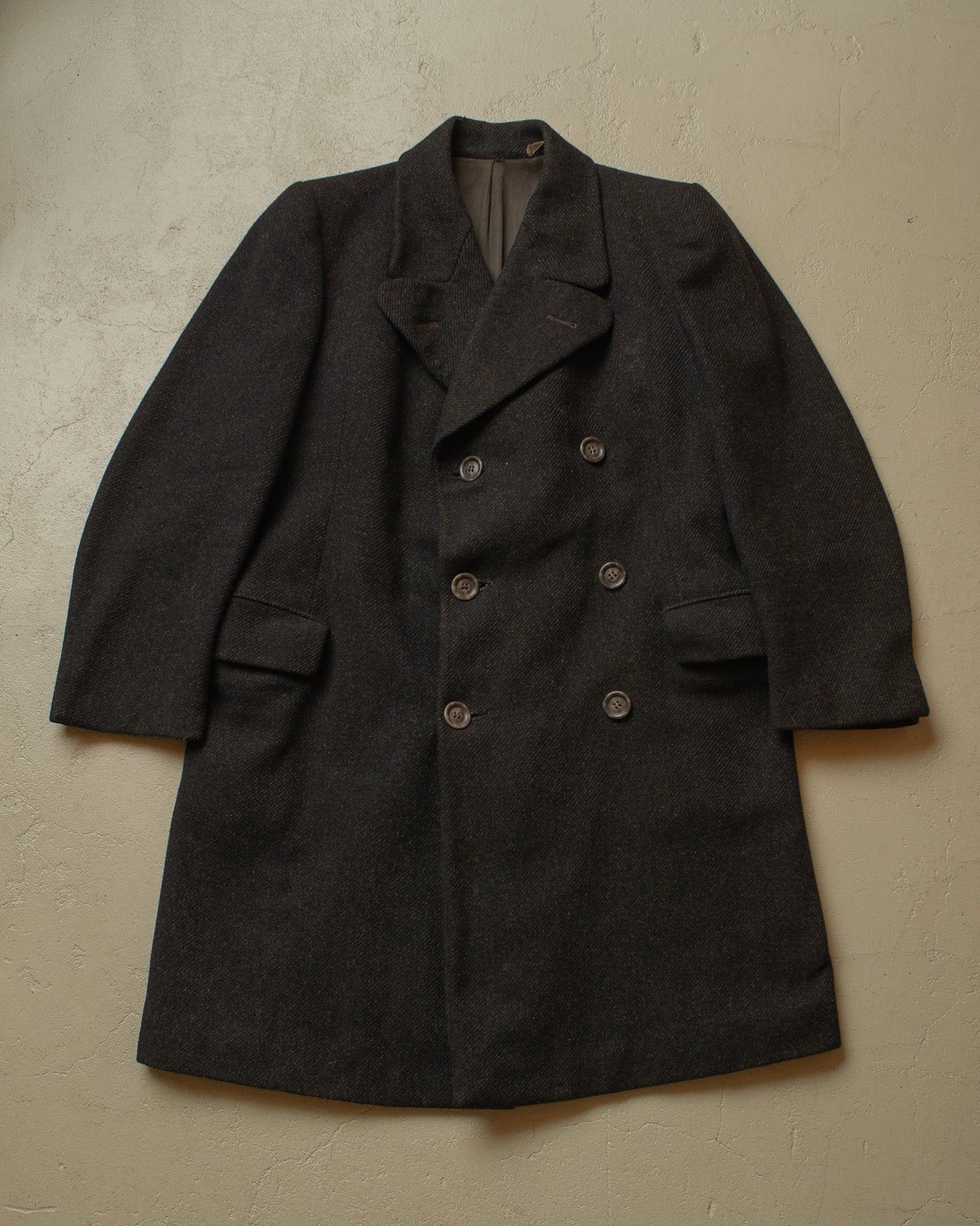 1930s/40s German "ADEFA" Double Breasted Wool Overcoat grey - M/L