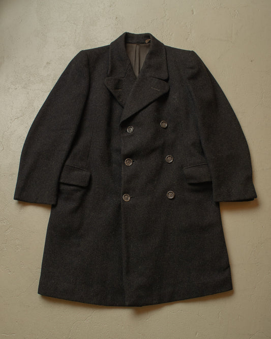 1930s/40s German "ADEFA" Double Breasted Wool Overcoat grey - M/L
