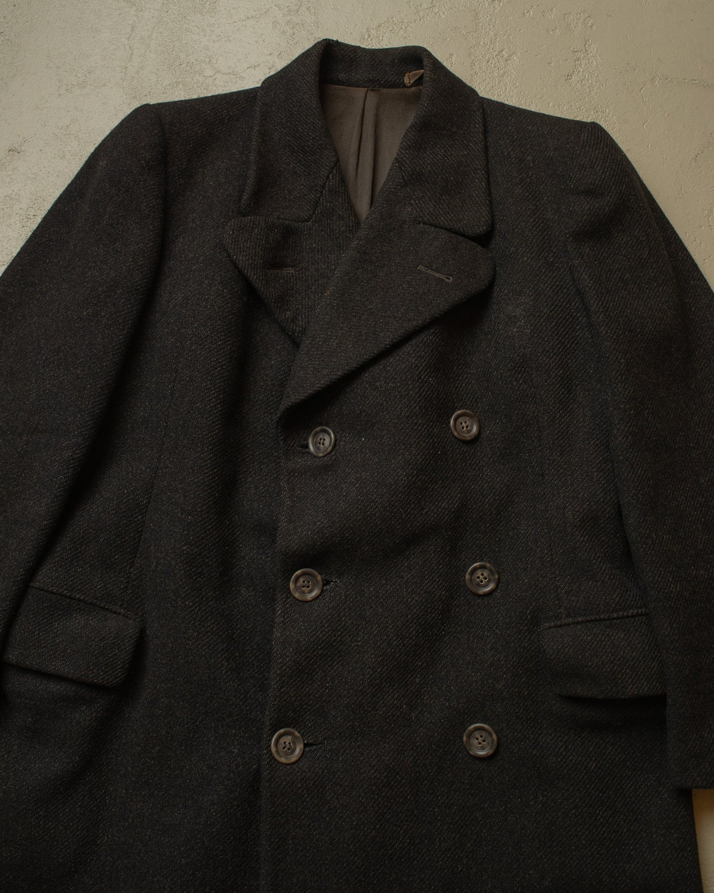 1930s/40s German "ADEFA" Double Breasted Wool Overcoat grey - M/L