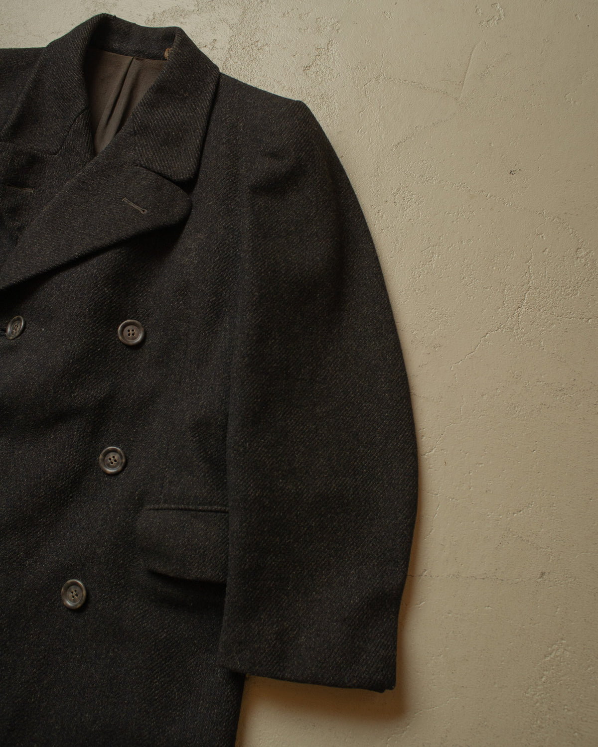 1930s/40s German "ADEFA" Double Breasted Wool Overcoat grey - M/L