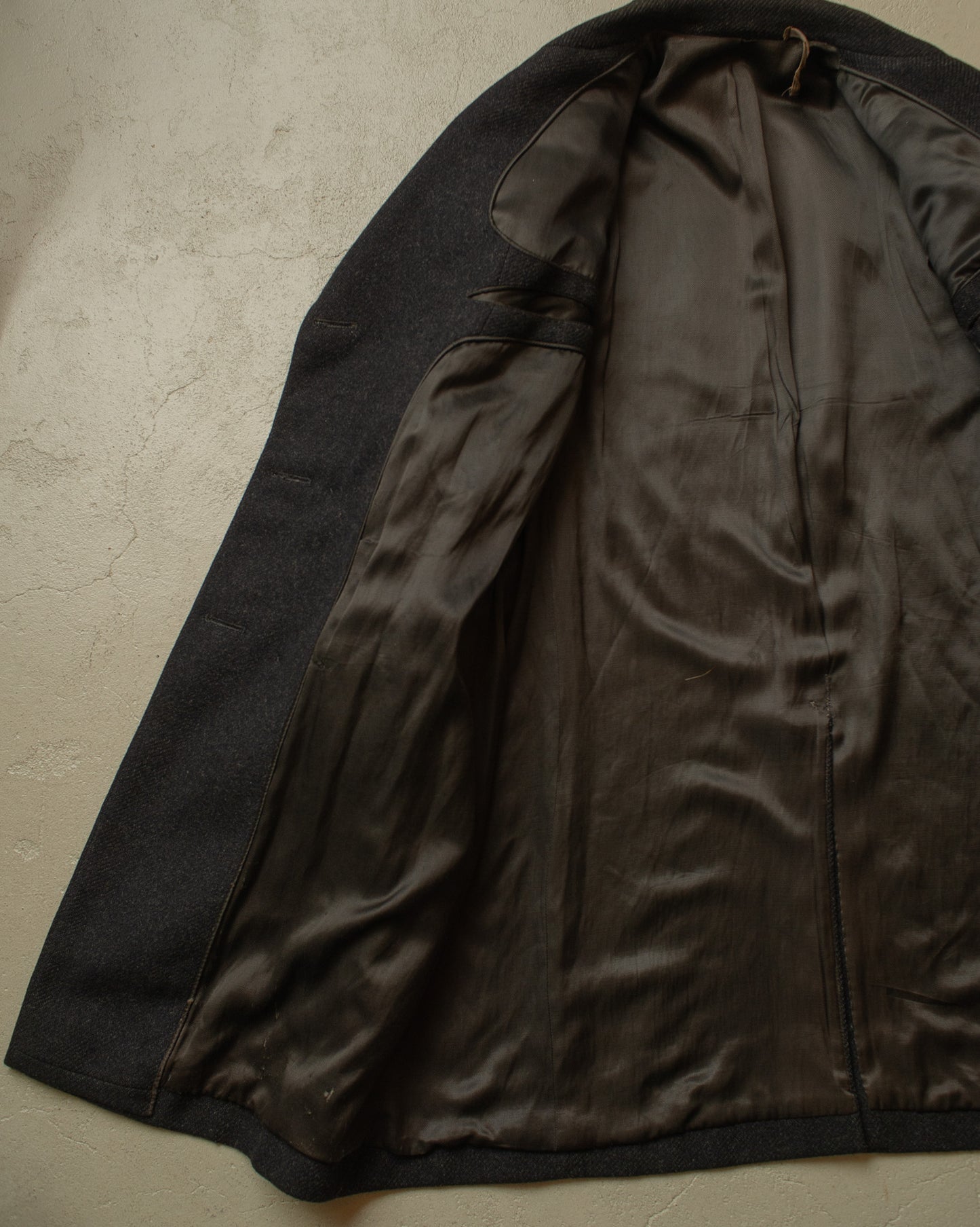 1930s/40s German "ADEFA" Double Breasted Wool Overcoat grey - M/L