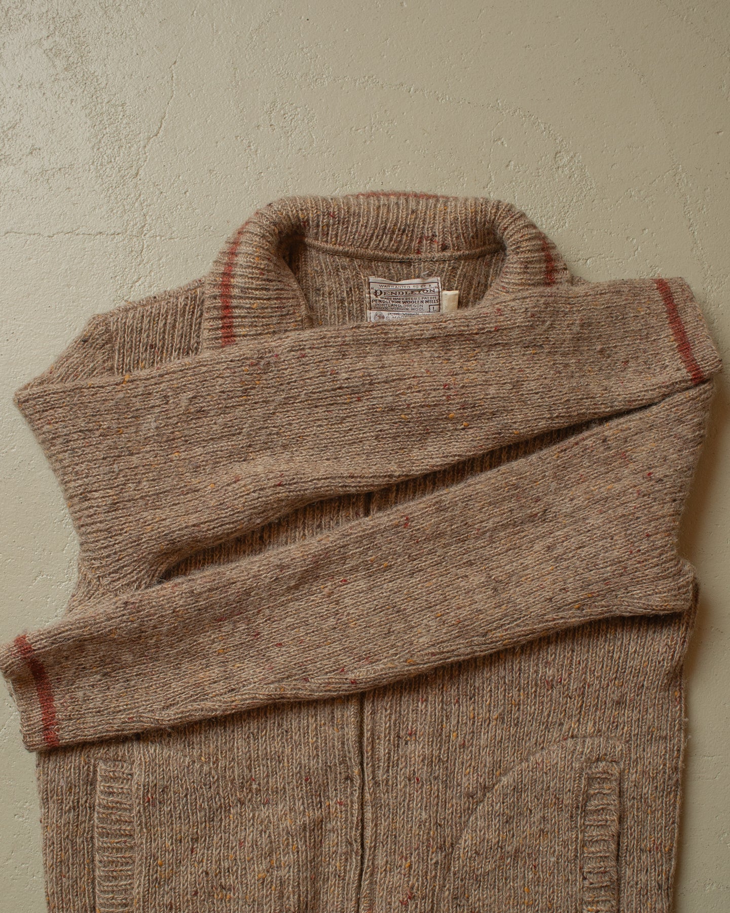 1980s Womens Pendleton Wool Knit Jacket brown - L