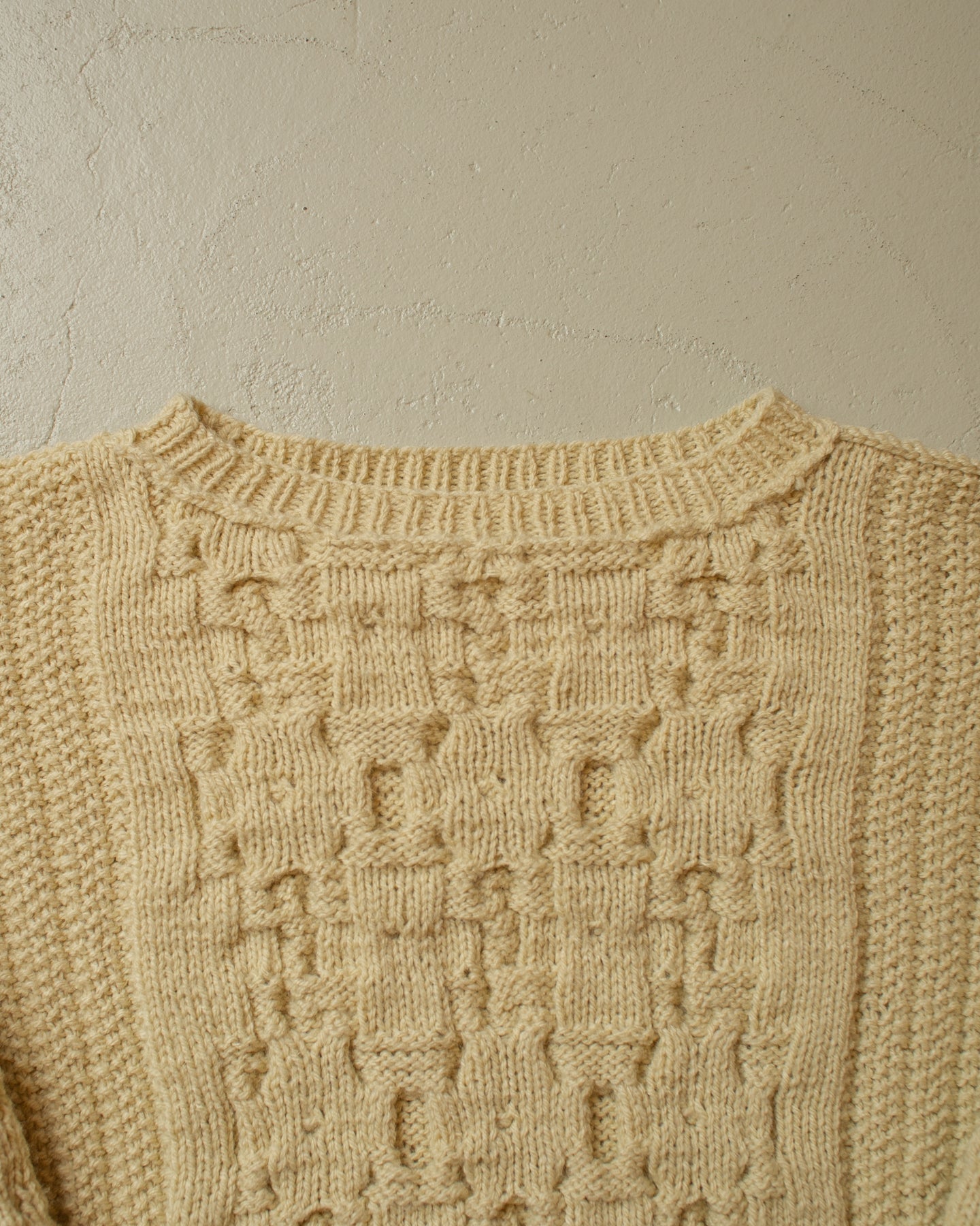 1980s/90s Handmade Knit Sweater beige - L