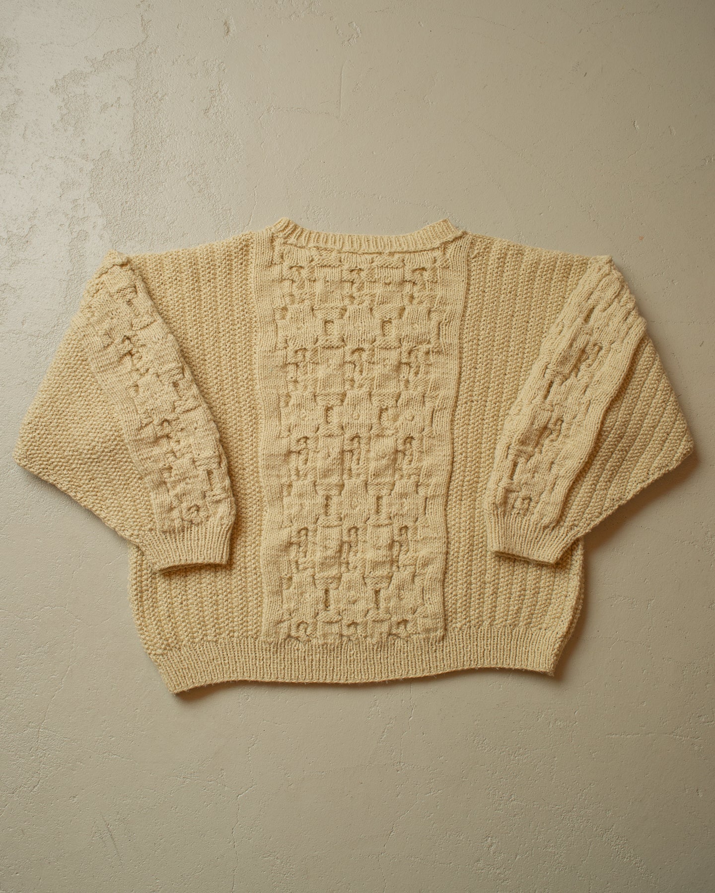 1980s/90s Handmade Knit Sweater beige - L